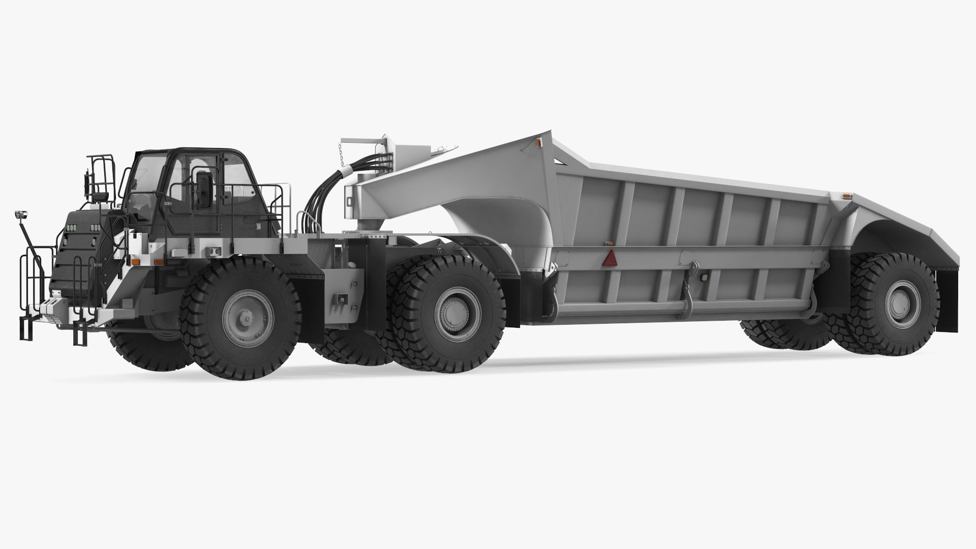 3D model Heavy Duty Dump Trailer Clean Rigged for Maya