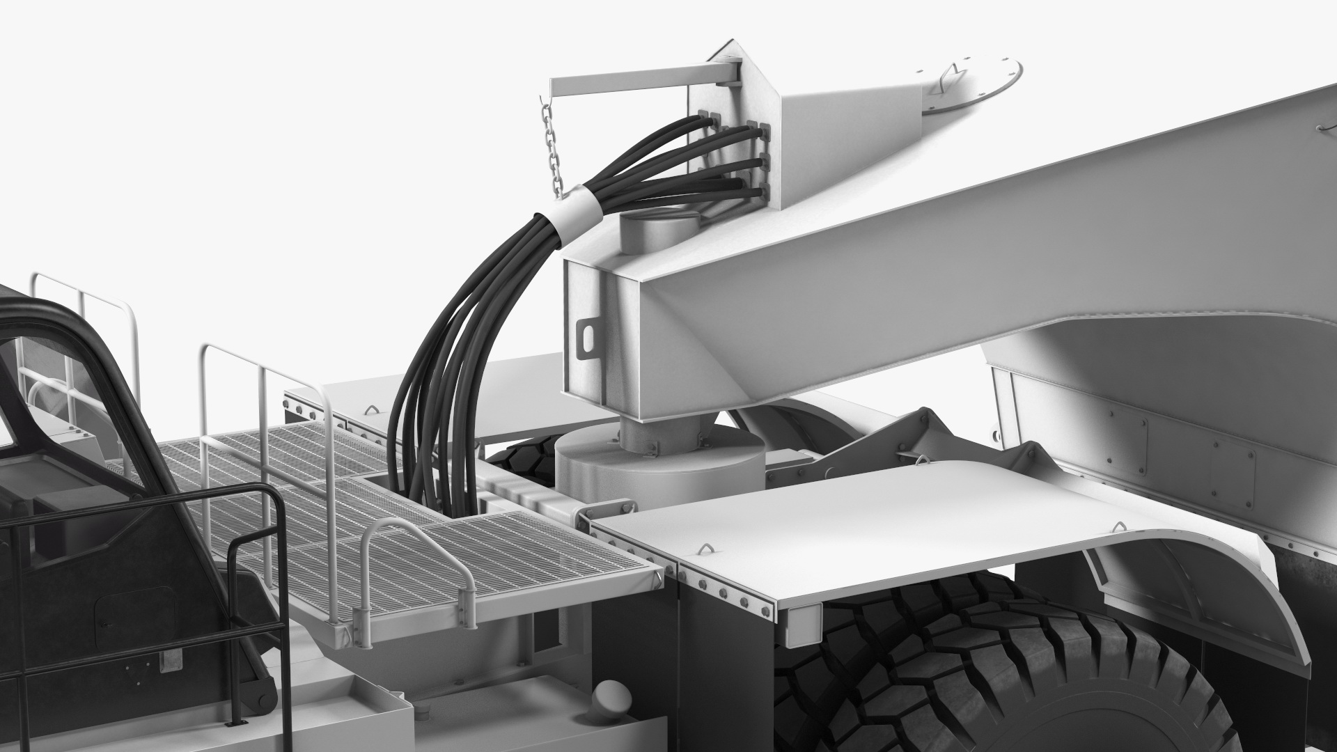 3D model Heavy Duty Dump Trailer Clean Rigged for Maya