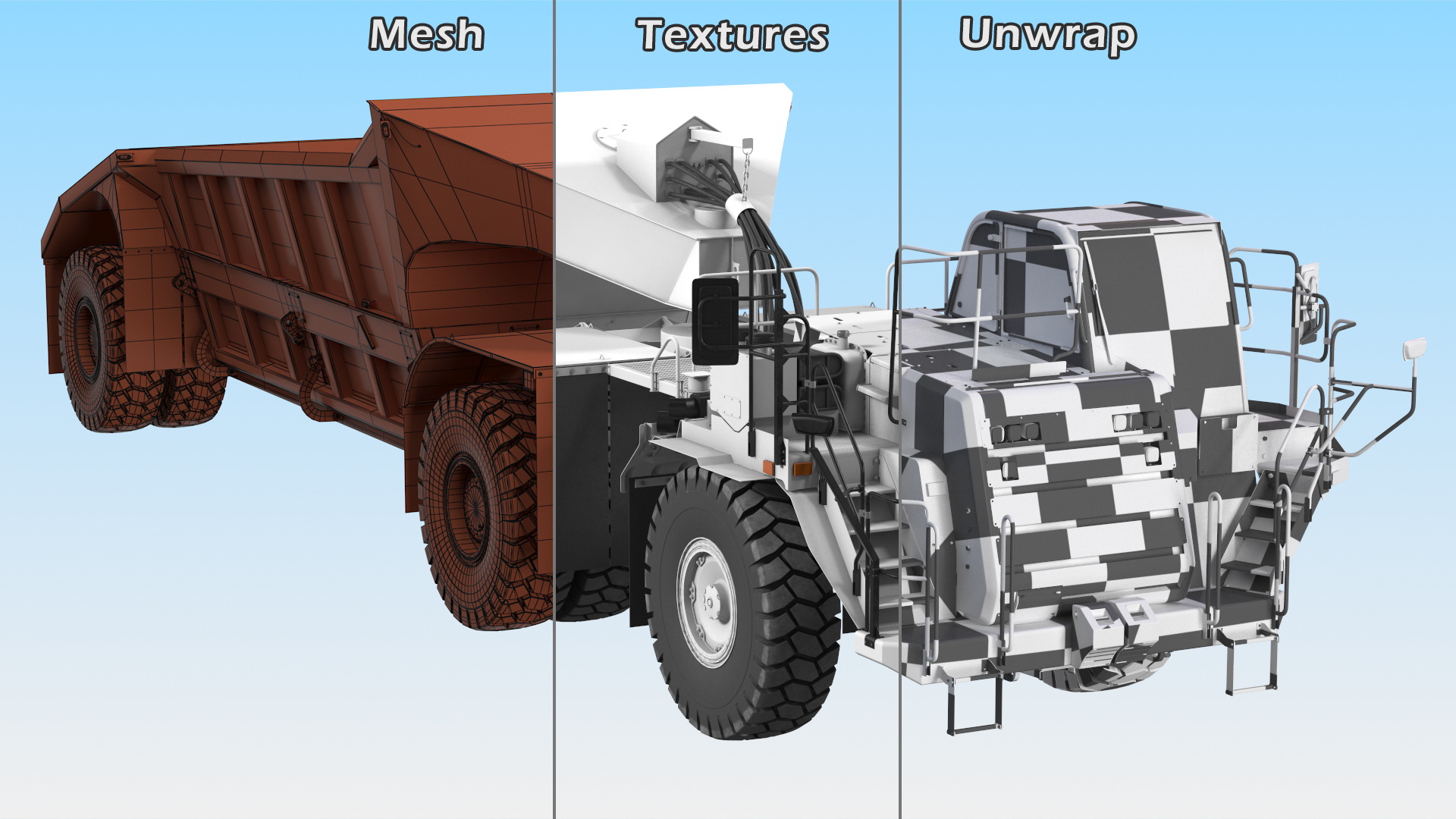 3D model Heavy Duty Dump Trailer Clean Rigged for Maya
