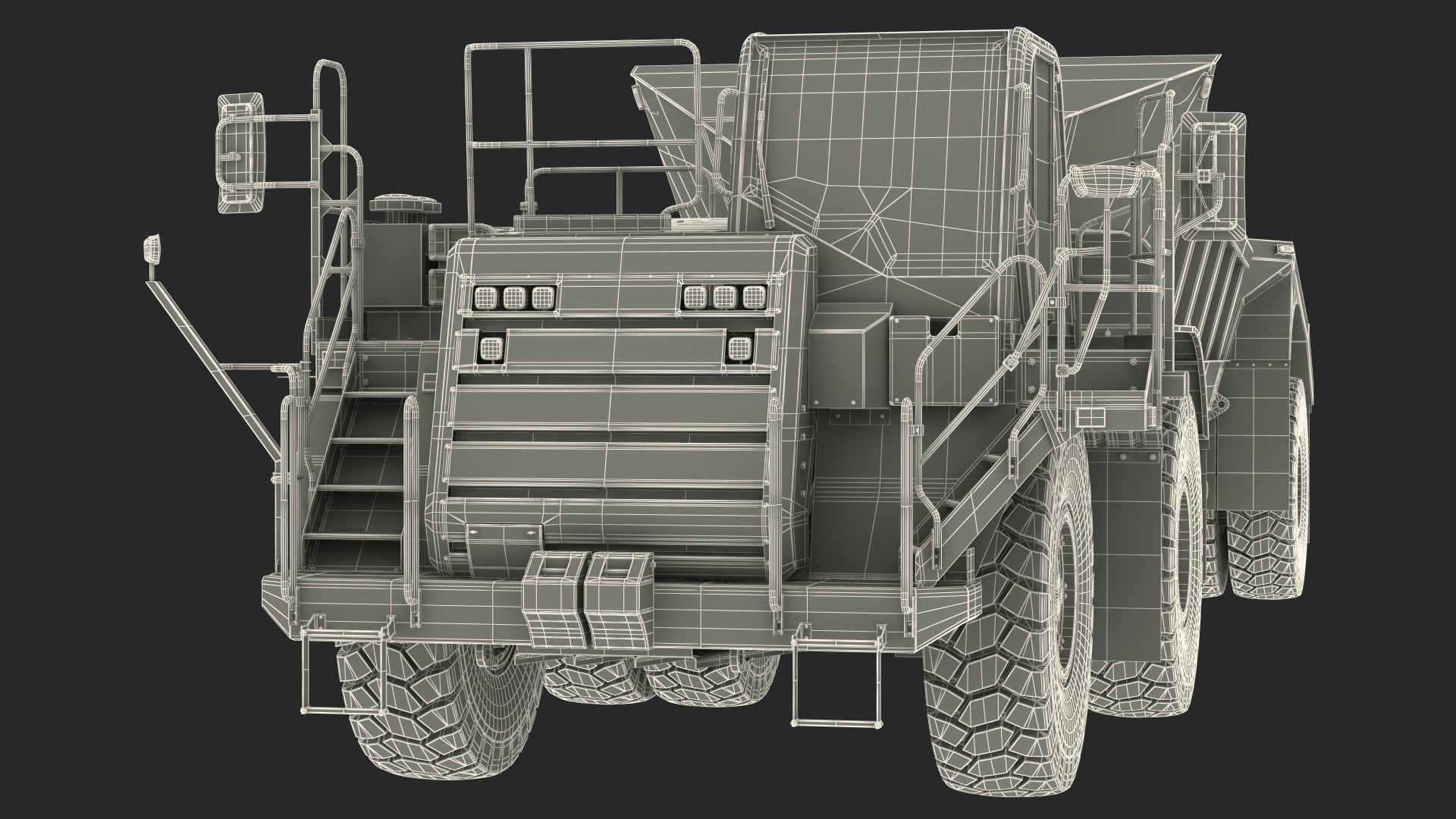 3D model Heavy Duty Dump Trailer Clean Rigged for Maya
