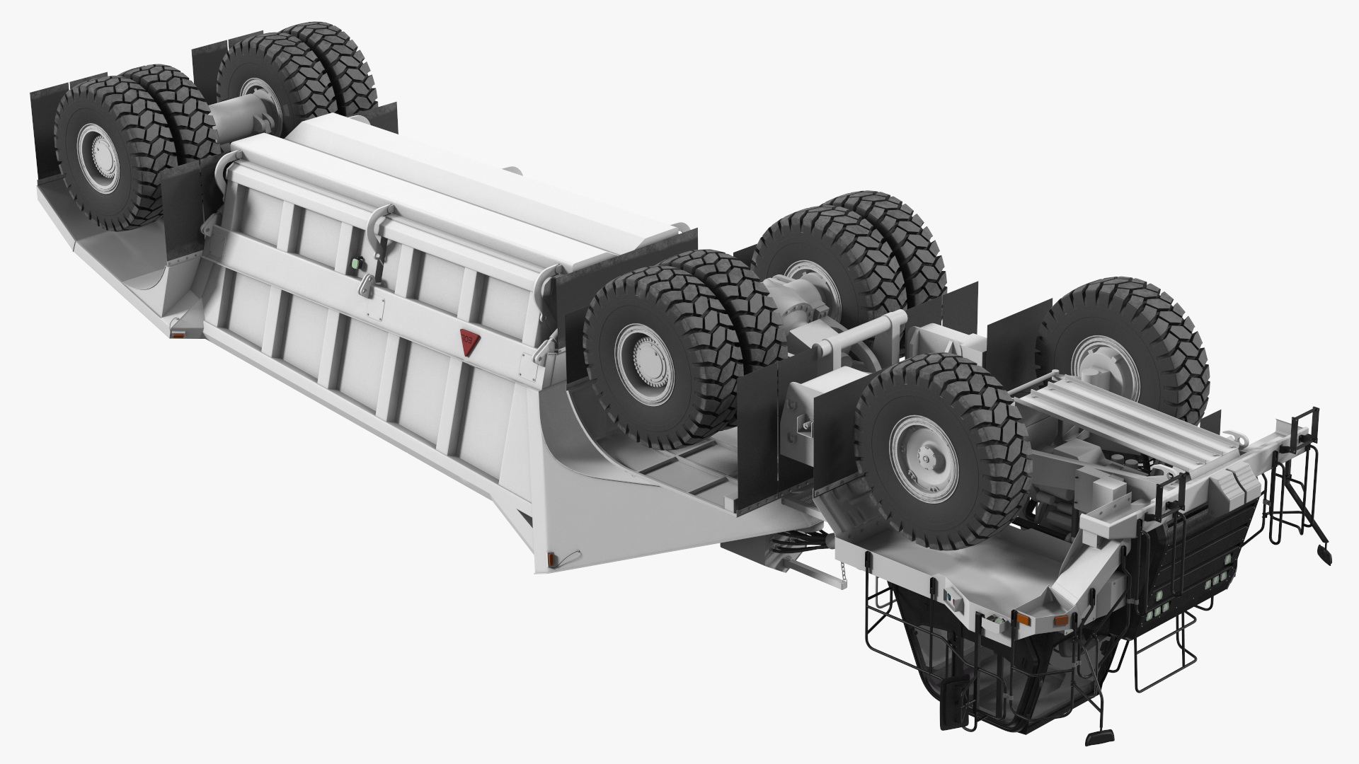 3D model Heavy Duty Dump Trailer Clean Rigged for Maya