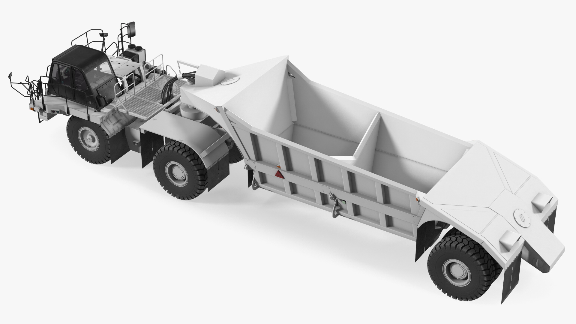 3D model Heavy Duty Dump Trailer Clean Rigged for Maya