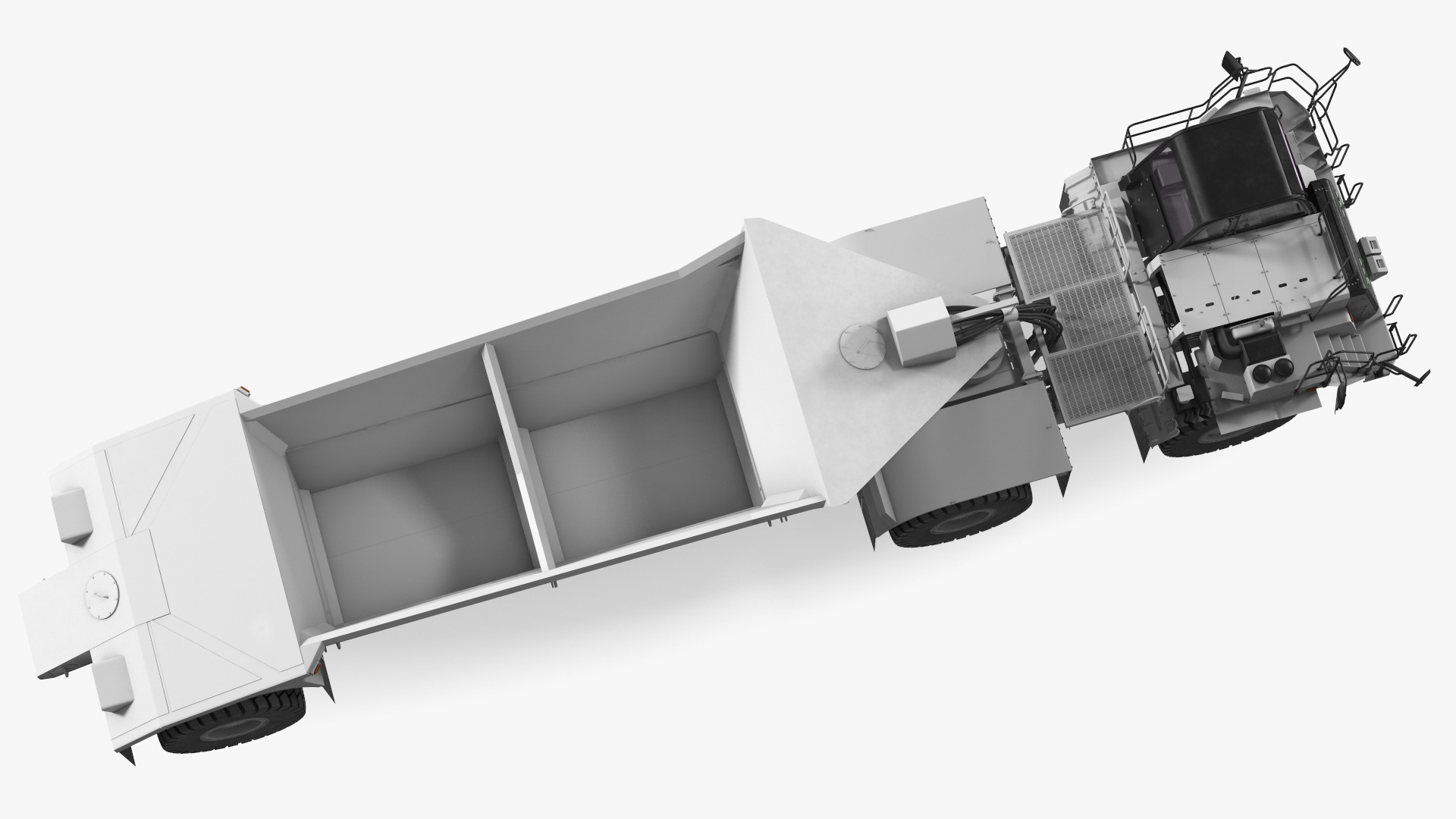 3D model Heavy Duty Dump Trailer Clean Rigged for Maya