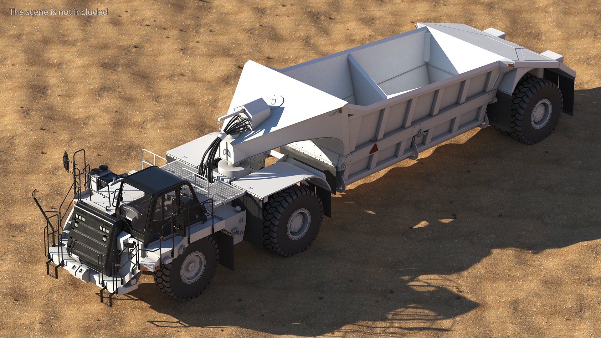 3D model Heavy Duty Dump Trailer Clean Rigged for Maya