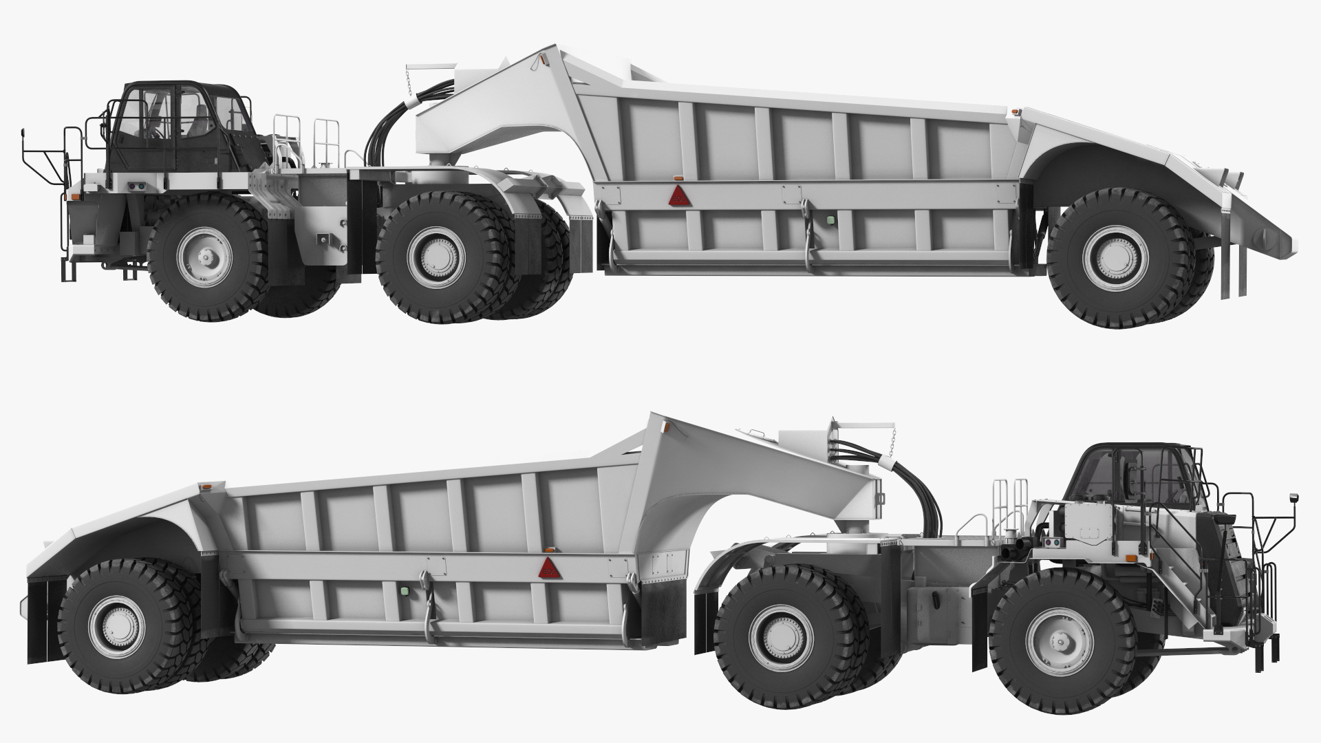 3D model Heavy Duty Dump Trailer Clean Rigged for Maya