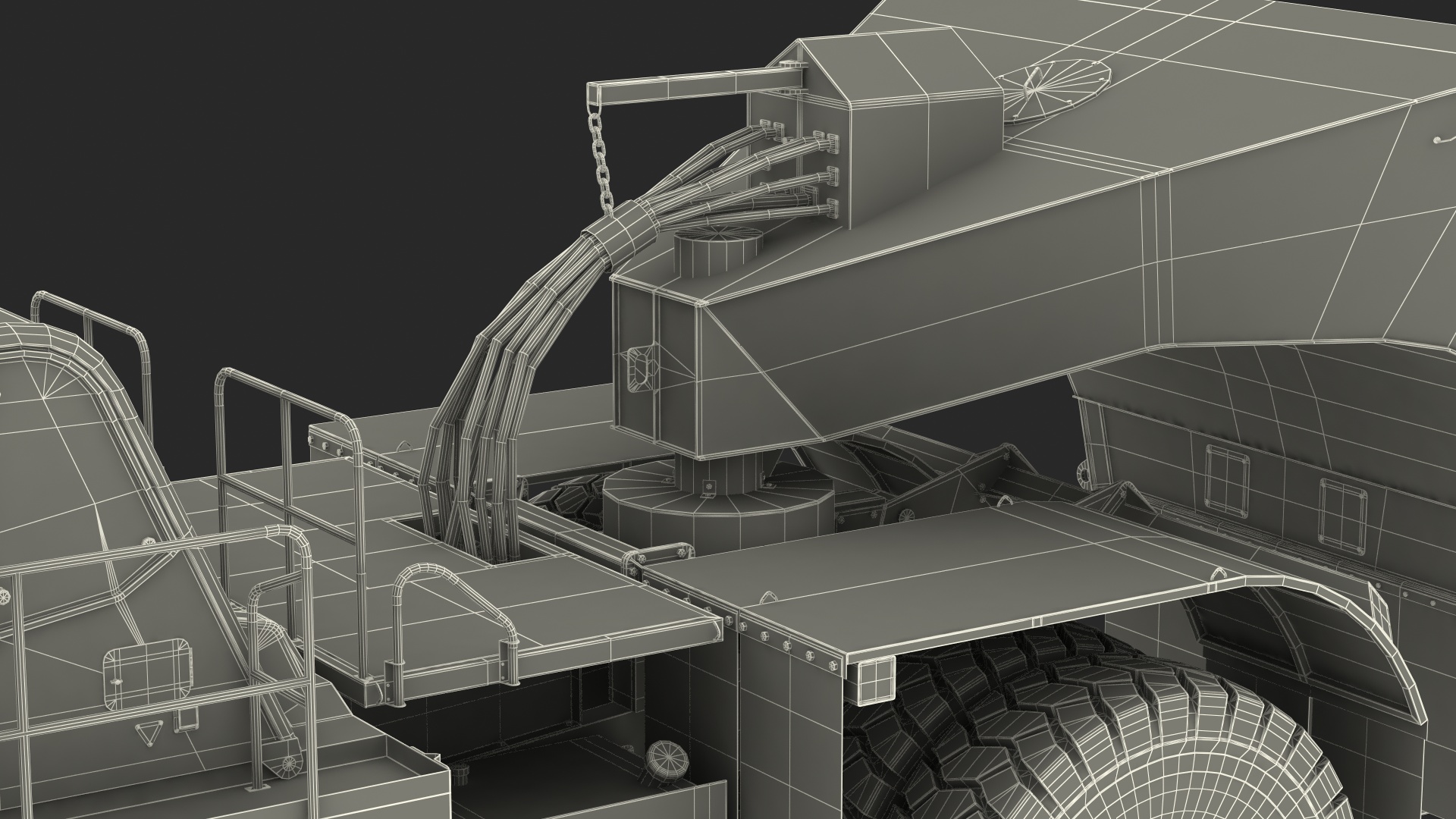 3D model Heavy Duty Dump Trailer Clean Rigged for Maya