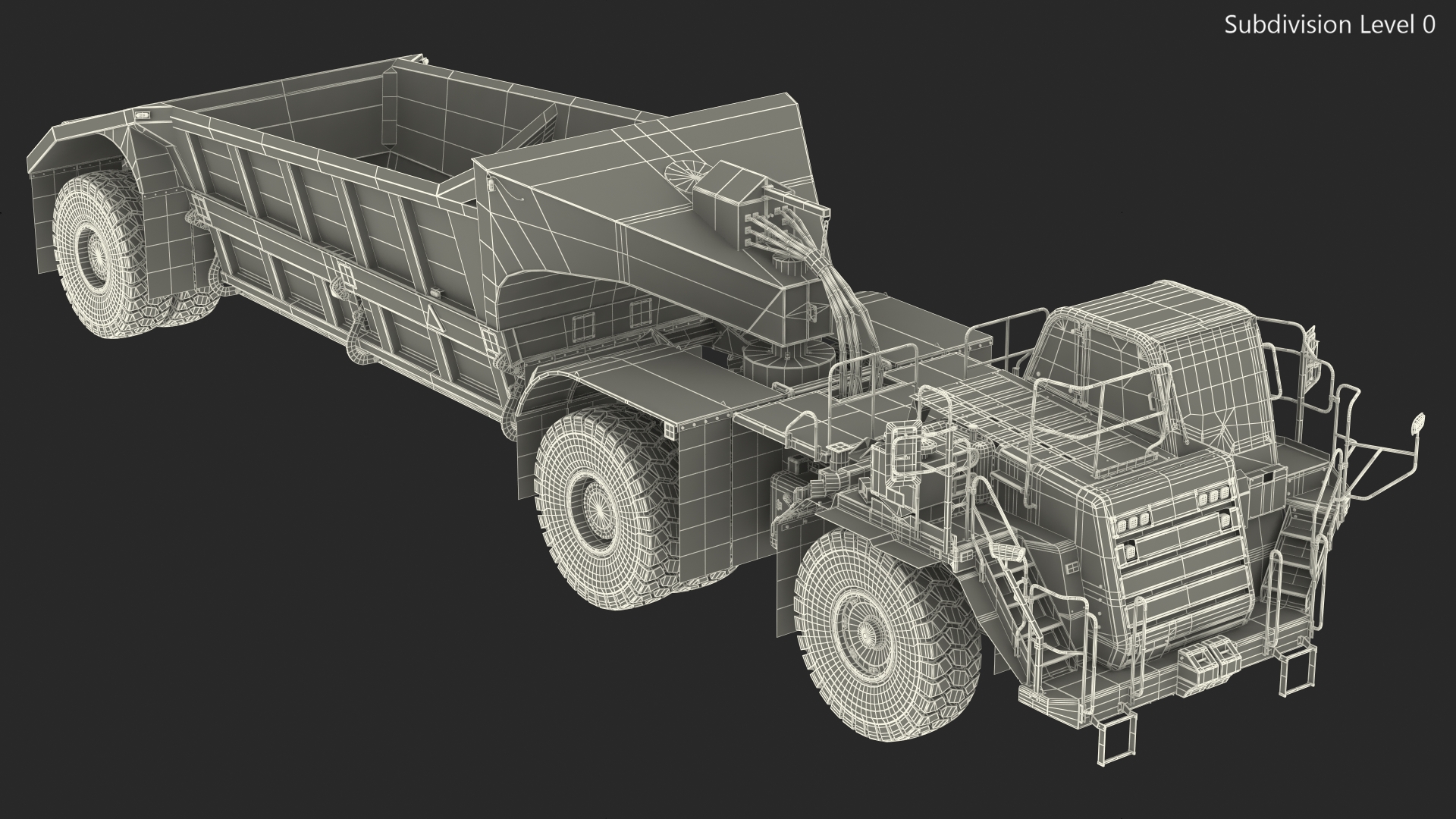 3D model Heavy Duty Dump Trailer Clean Rigged for Maya