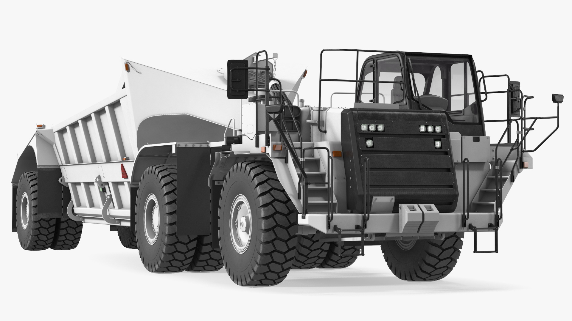 3D model Heavy Duty Dump Trailer Clean Rigged for Maya