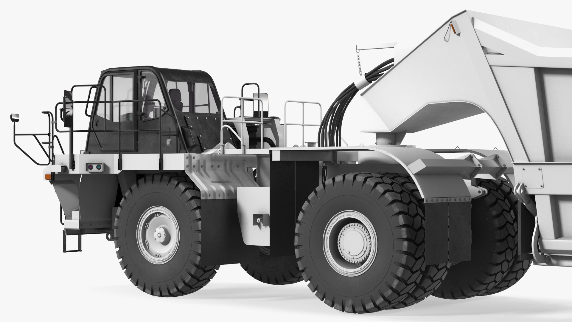 3D model Heavy Duty Dump Trailer Clean Rigged for Maya
