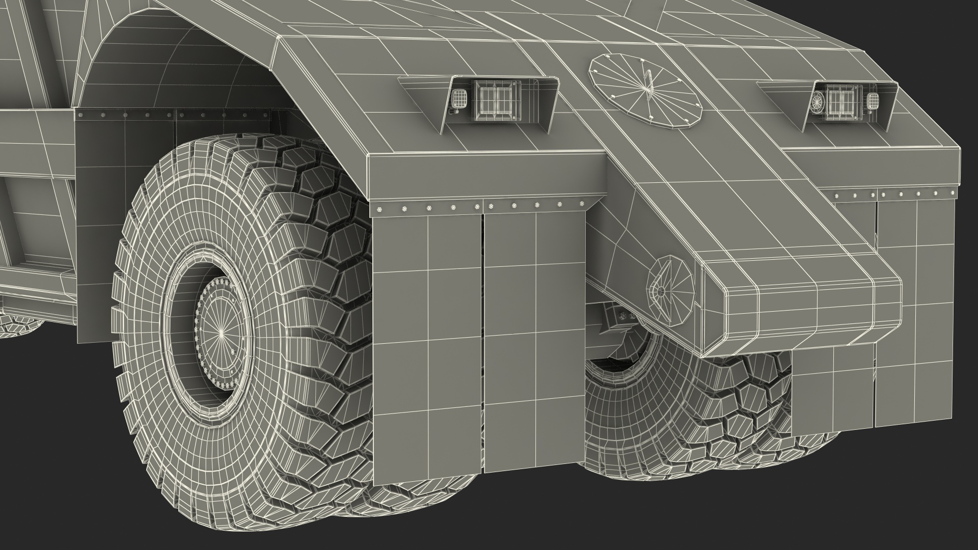 3D model Heavy Duty Dump Trailer Clean Rigged for Maya