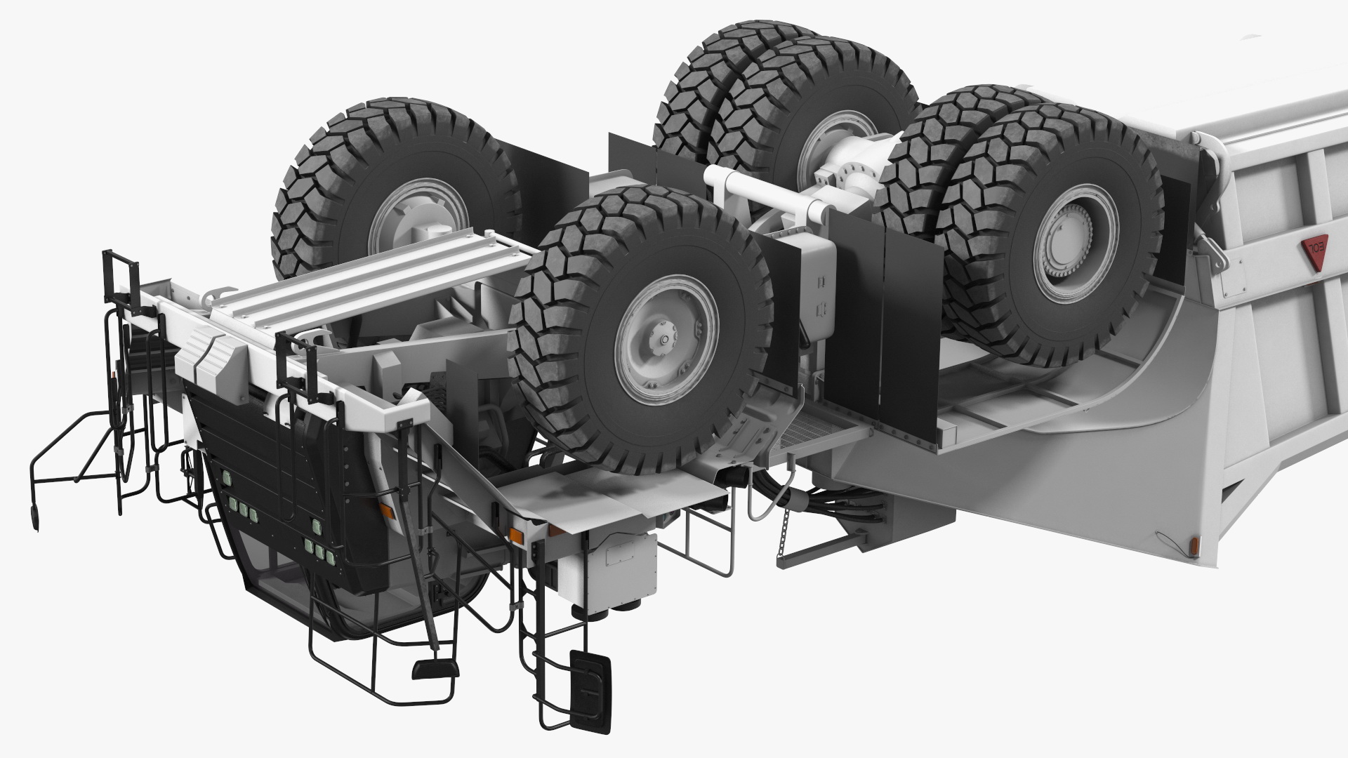 3D model Heavy Duty Dump Trailer Clean Rigged for Maya