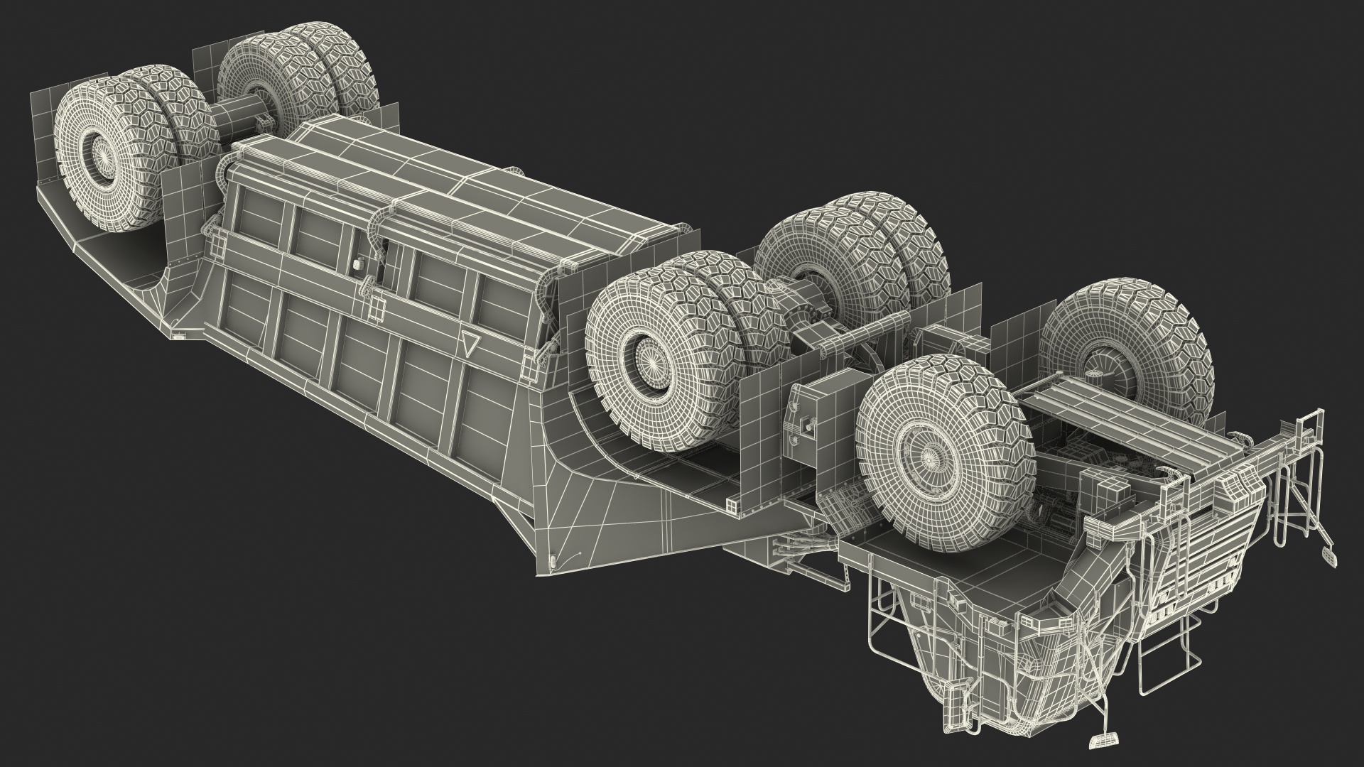 3D model Heavy Duty Dump Trailer Clean Rigged for Maya