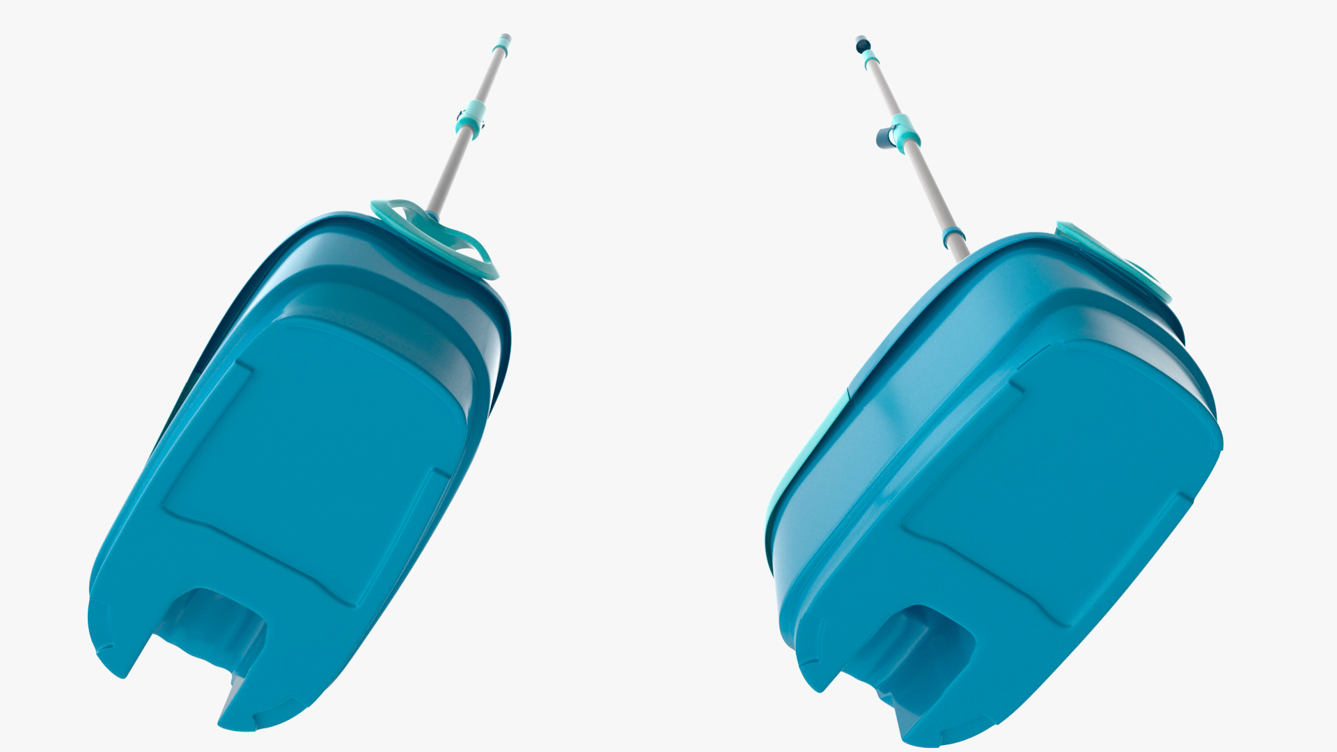Bucket with Power Spin Wringer and Twist Mop Turquoise 3D model