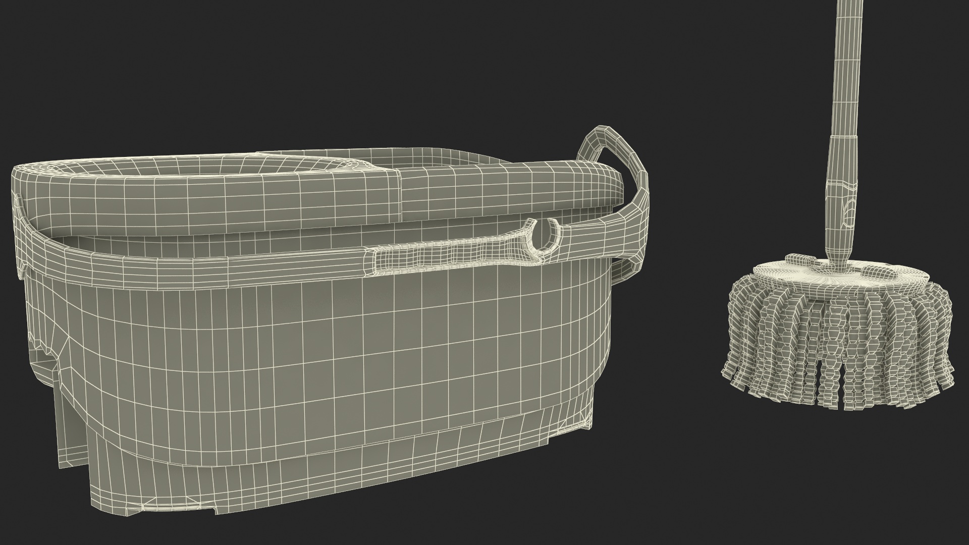 Bucket with Power Spin Wringer and Twist Mop Turquoise 3D model