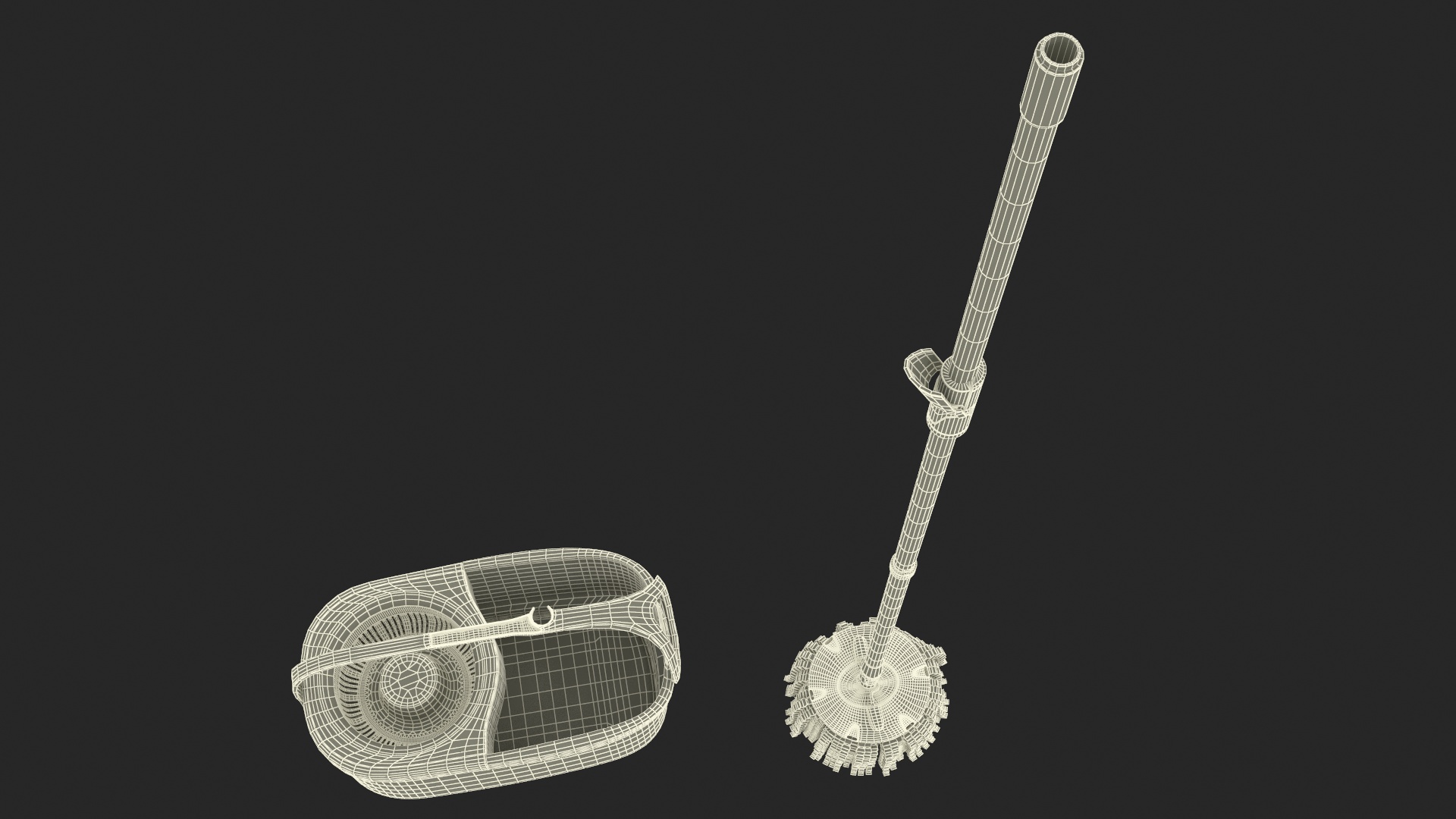 Bucket with Power Spin Wringer and Twist Mop Turquoise 3D model