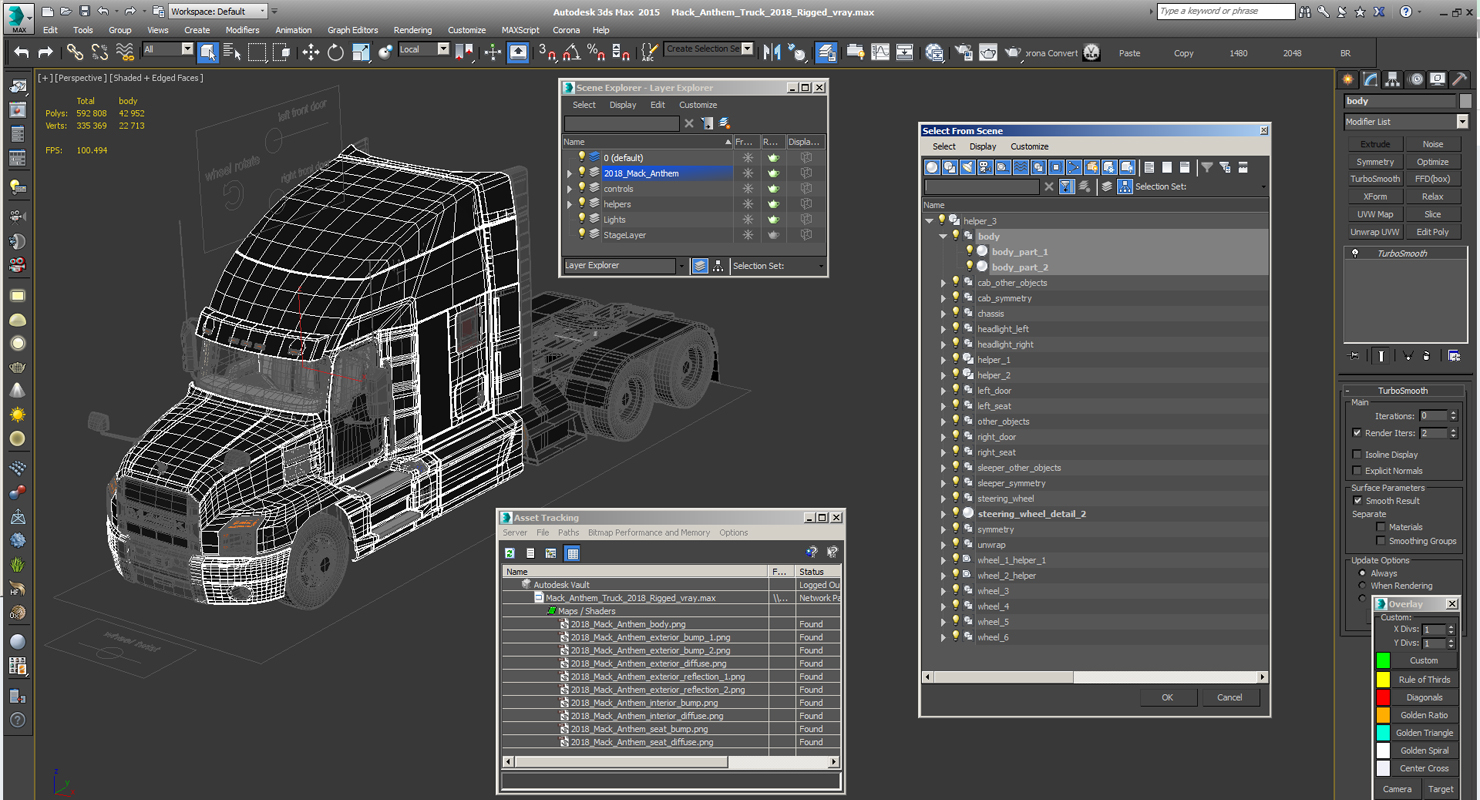 Mack Anthem Truck 2018 Rigged 3D model