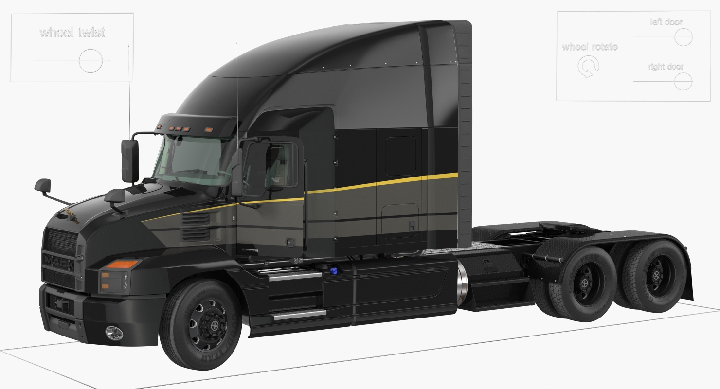 Mack Anthem Truck 2018 Rigged 3D model