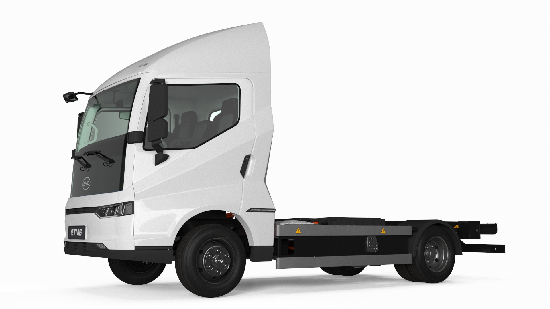 Electric Truck BYD ETM6 Chassis White Rigged 3D model