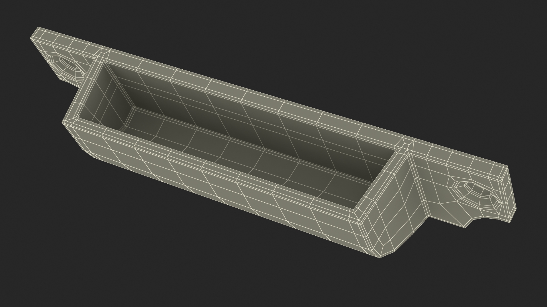 3D Kitchen Cabinet Handle Bin Pull Silver model