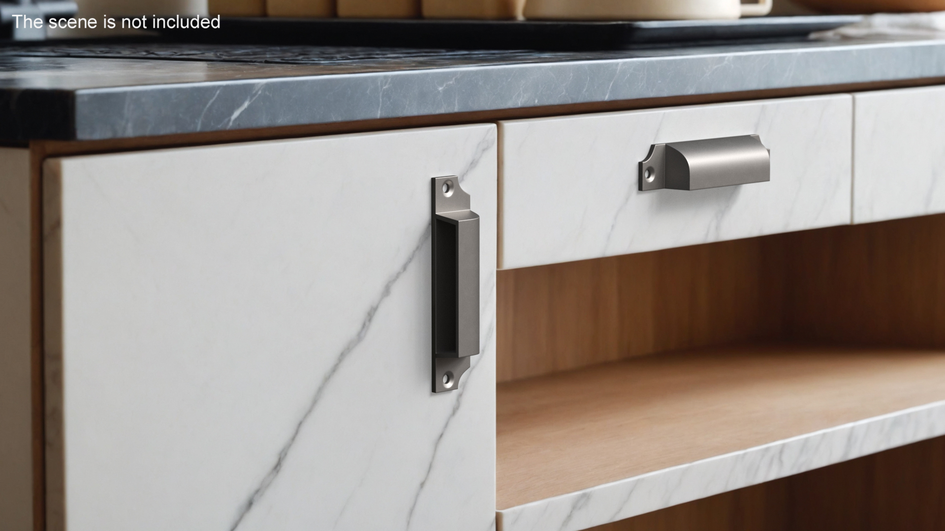 3D Kitchen Cabinet Handle Bin Pull Silver model