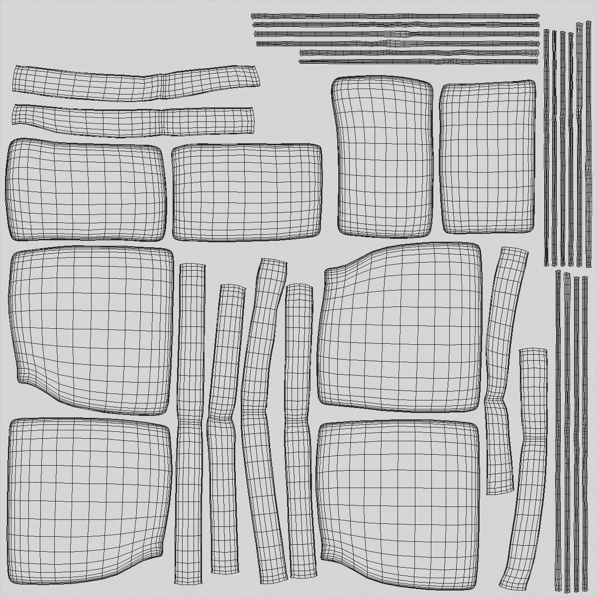 3D Vintage Rattan Sofa with Cushions model