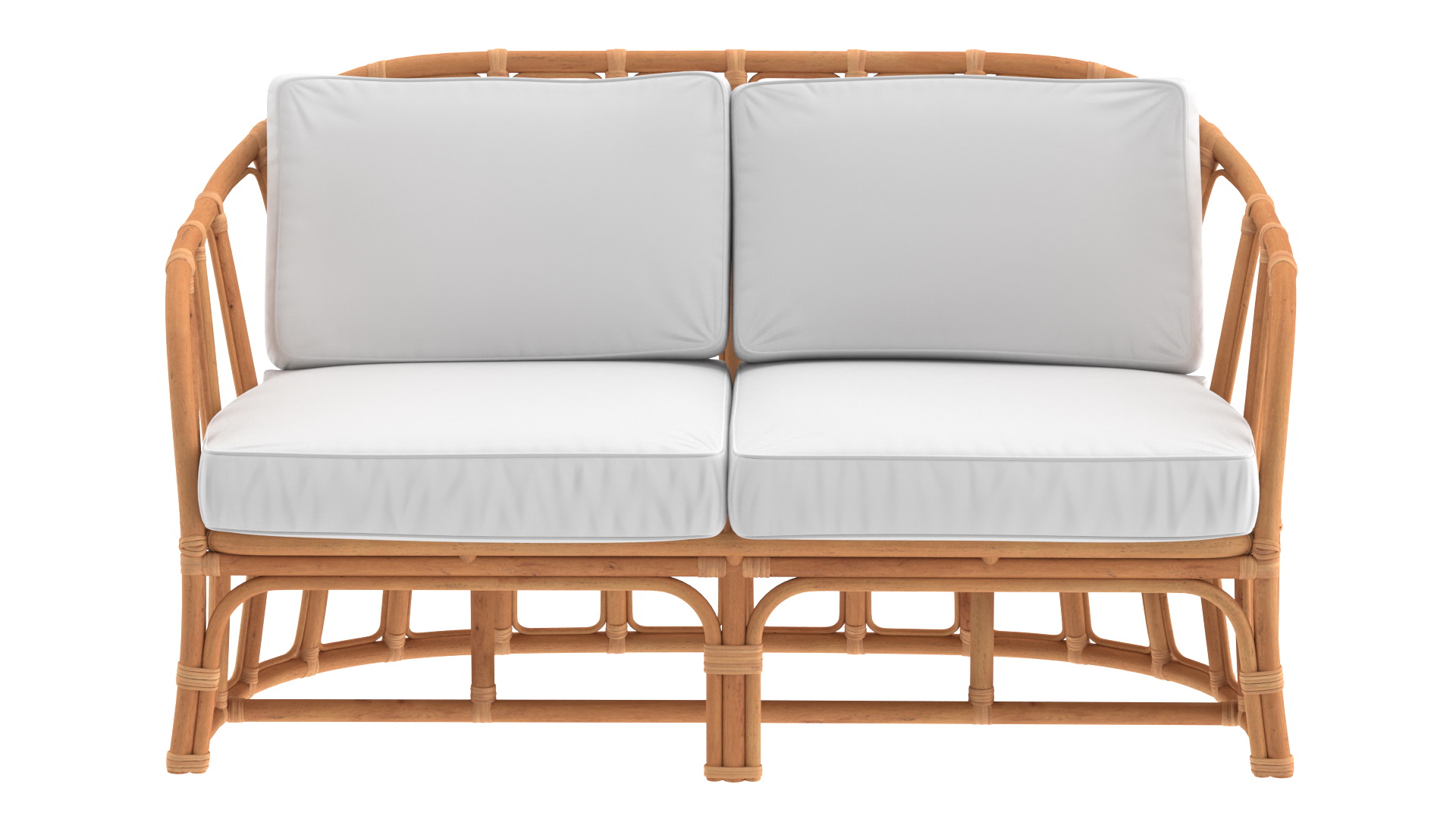 3D Vintage Rattan Sofa with Cushions model