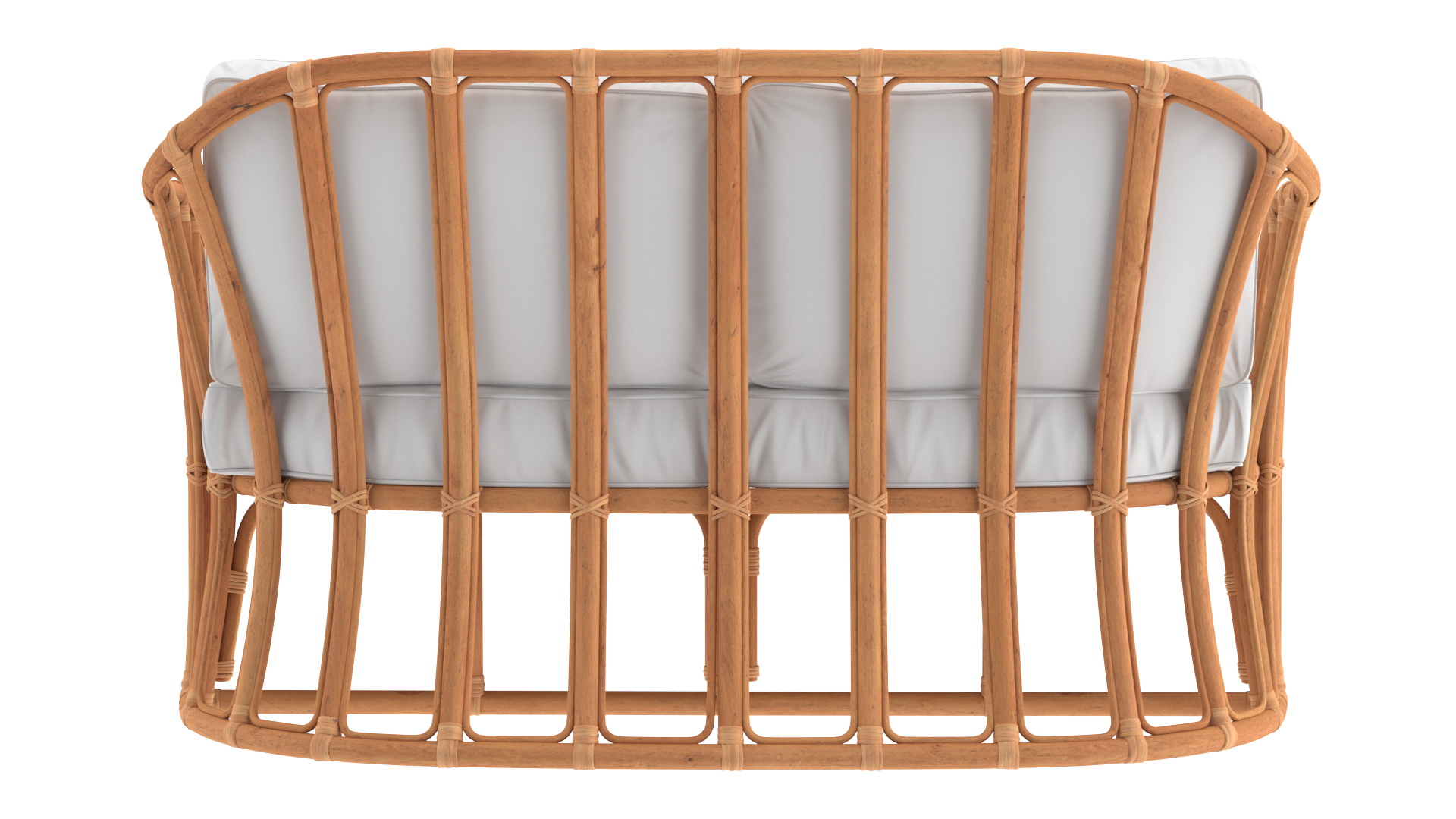 3D Vintage Rattan Sofa with Cushions model
