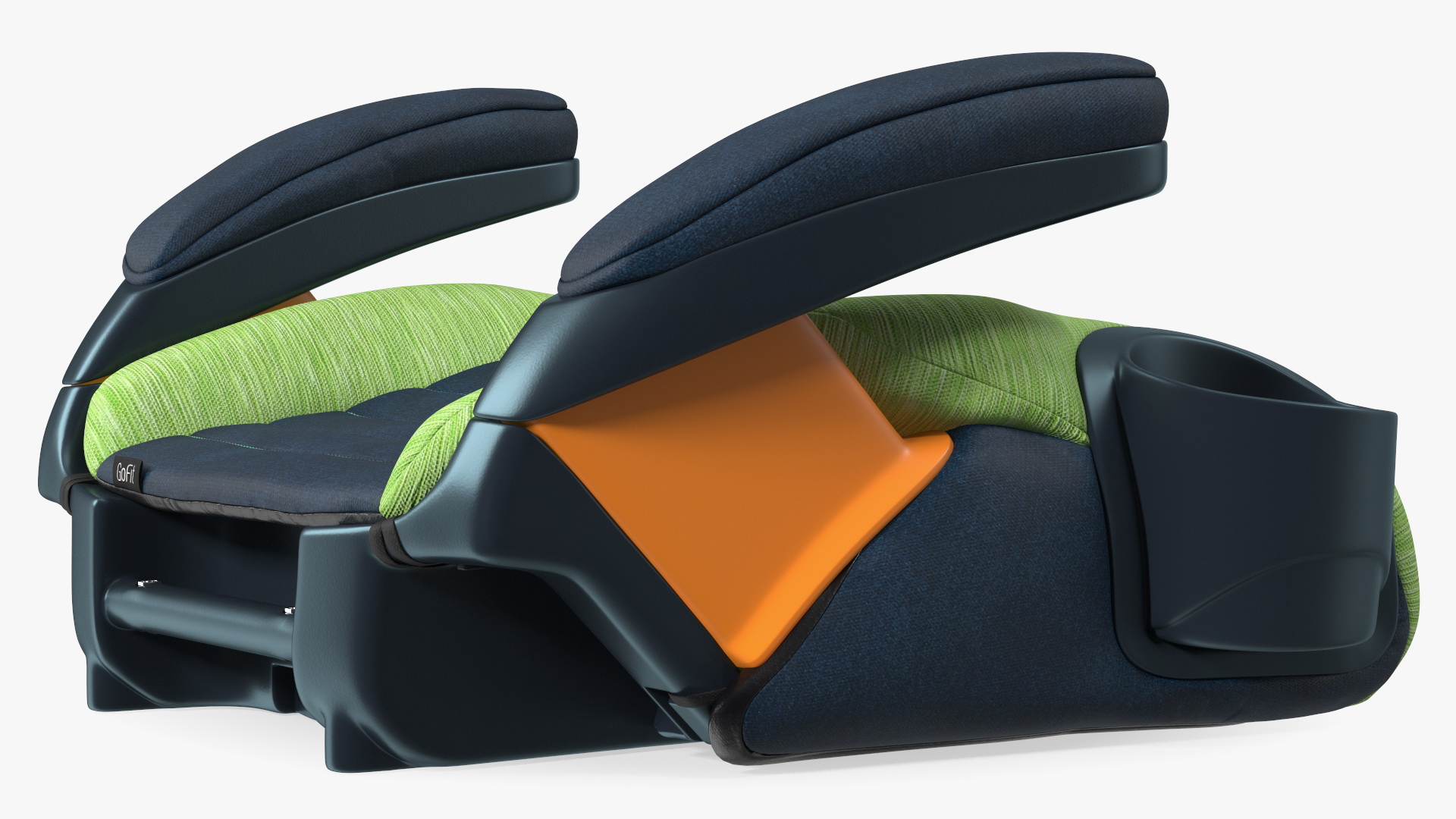Child Car Seat Without Backrest Green 3D