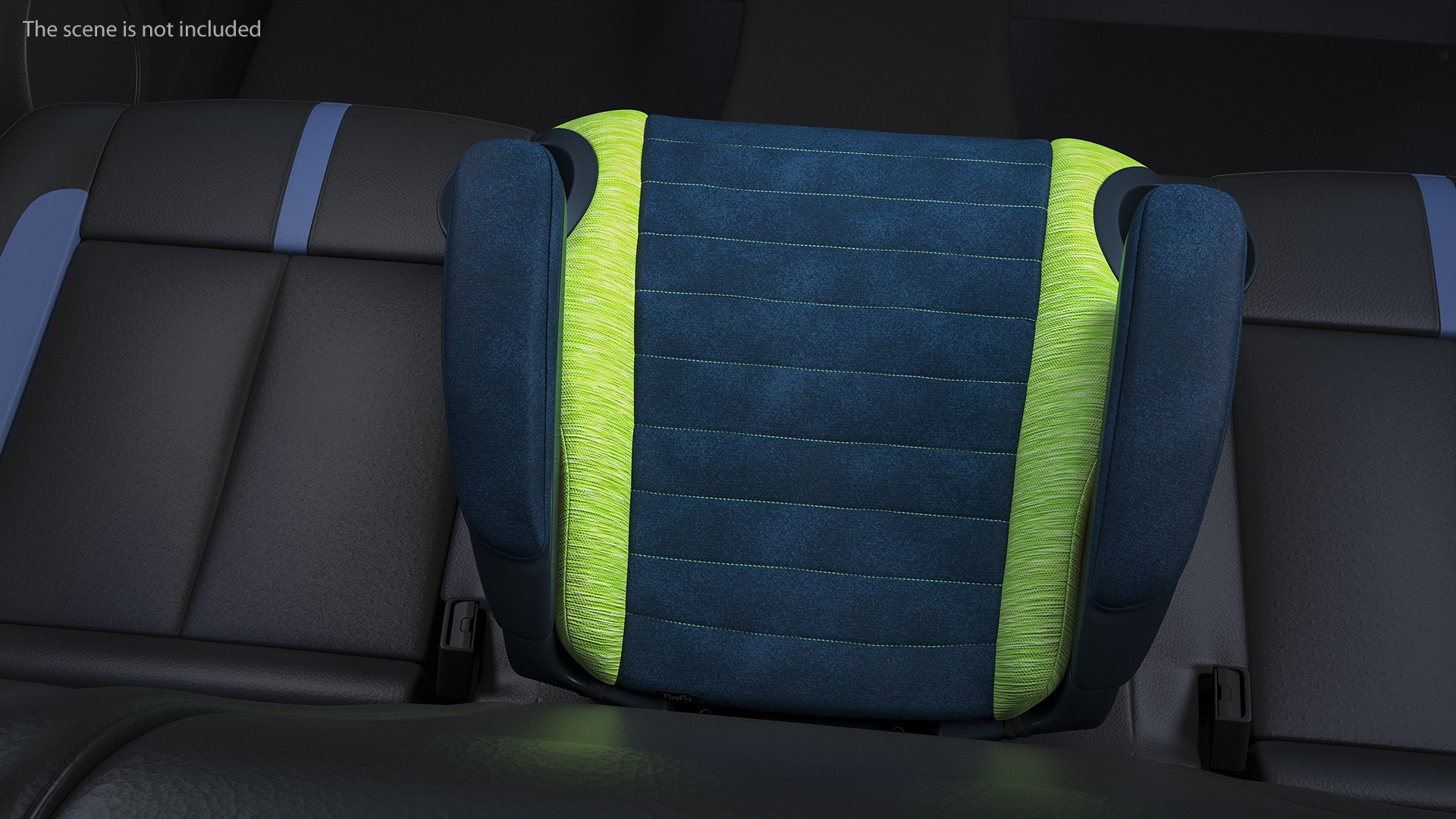 Child Car Seat Without Backrest Green 3D