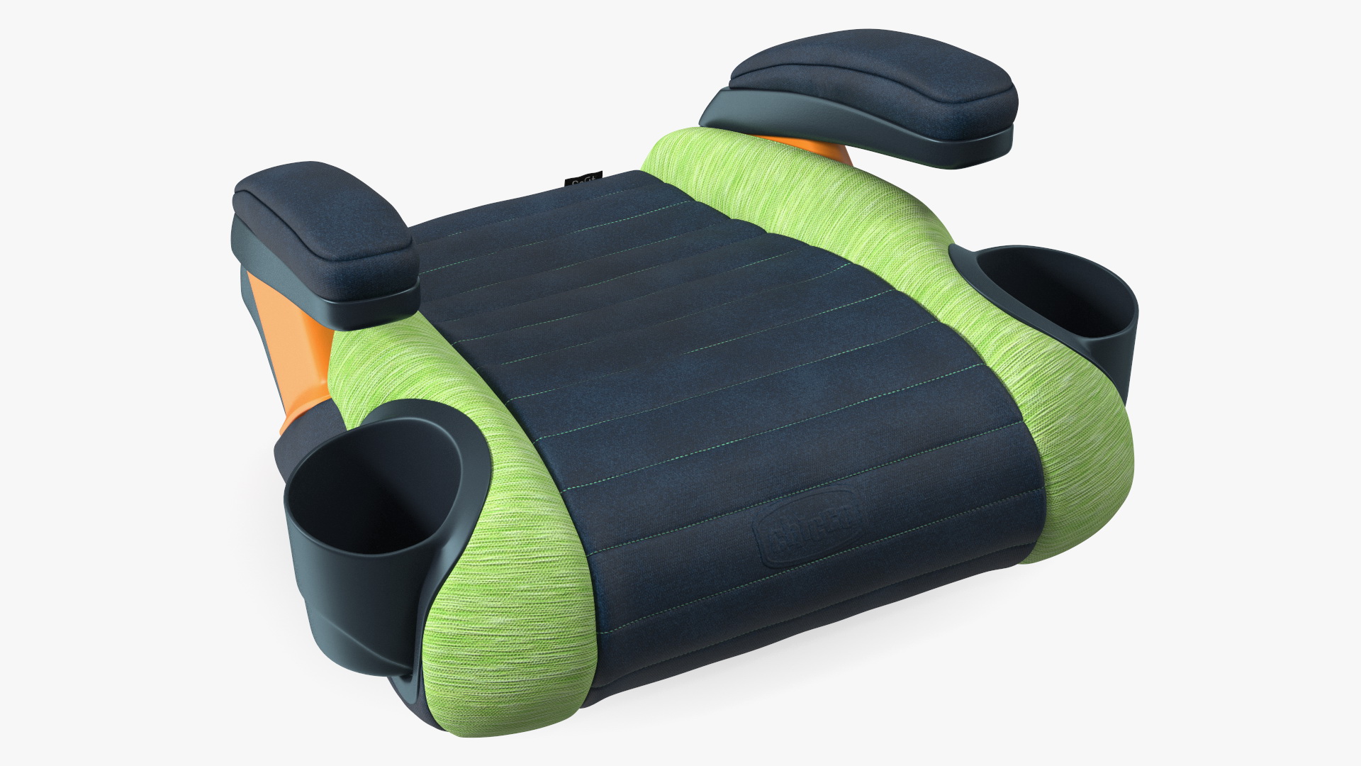 Child Car Seat Without Backrest Green 3D