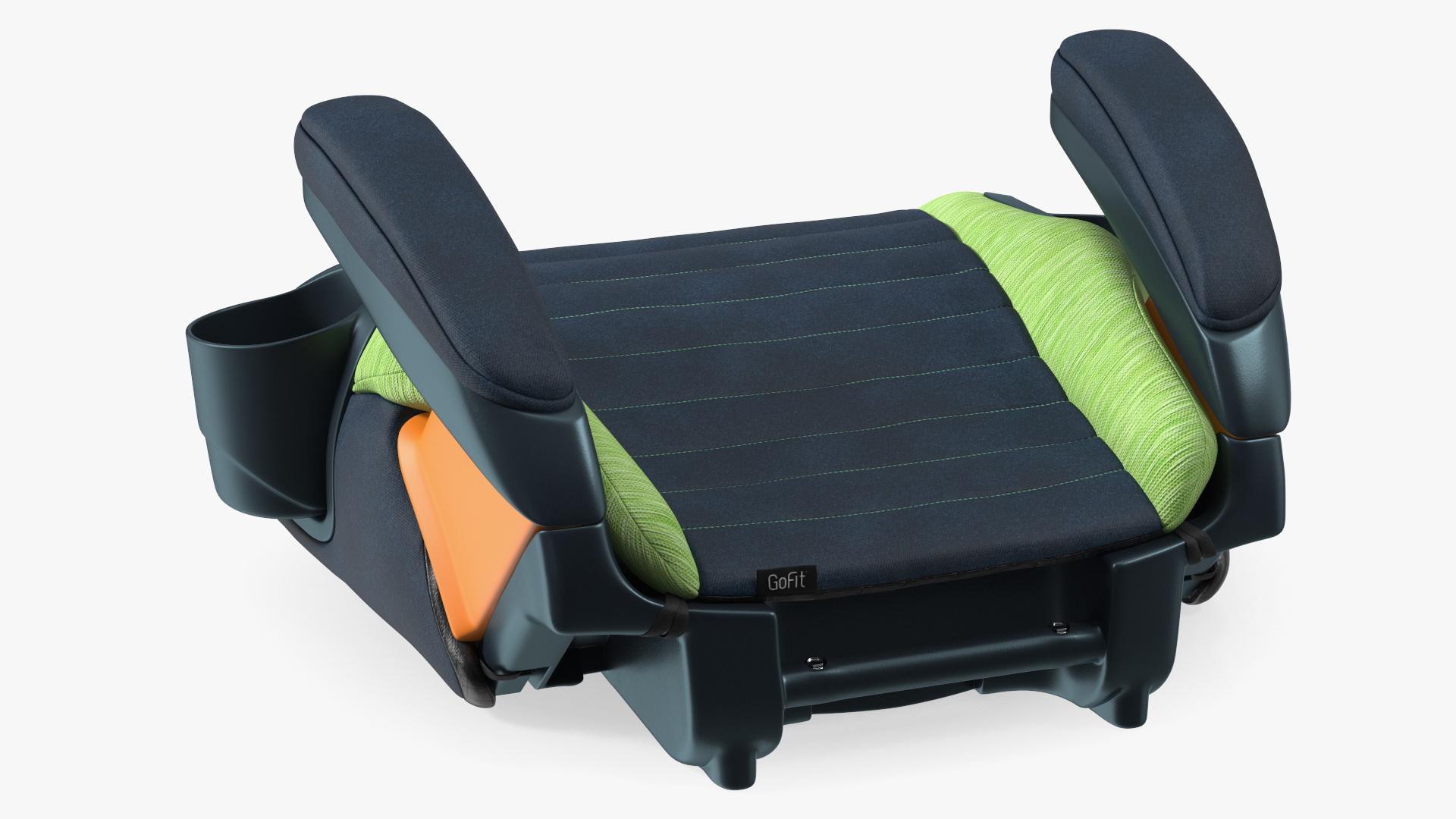 Child Car Seat Without Backrest Green 3D