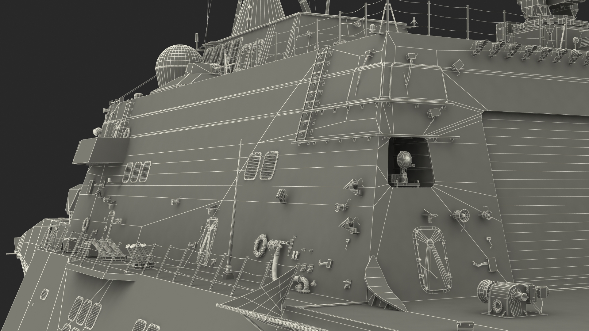 3D model USS Independence LCS 2 with Combat Helicopter