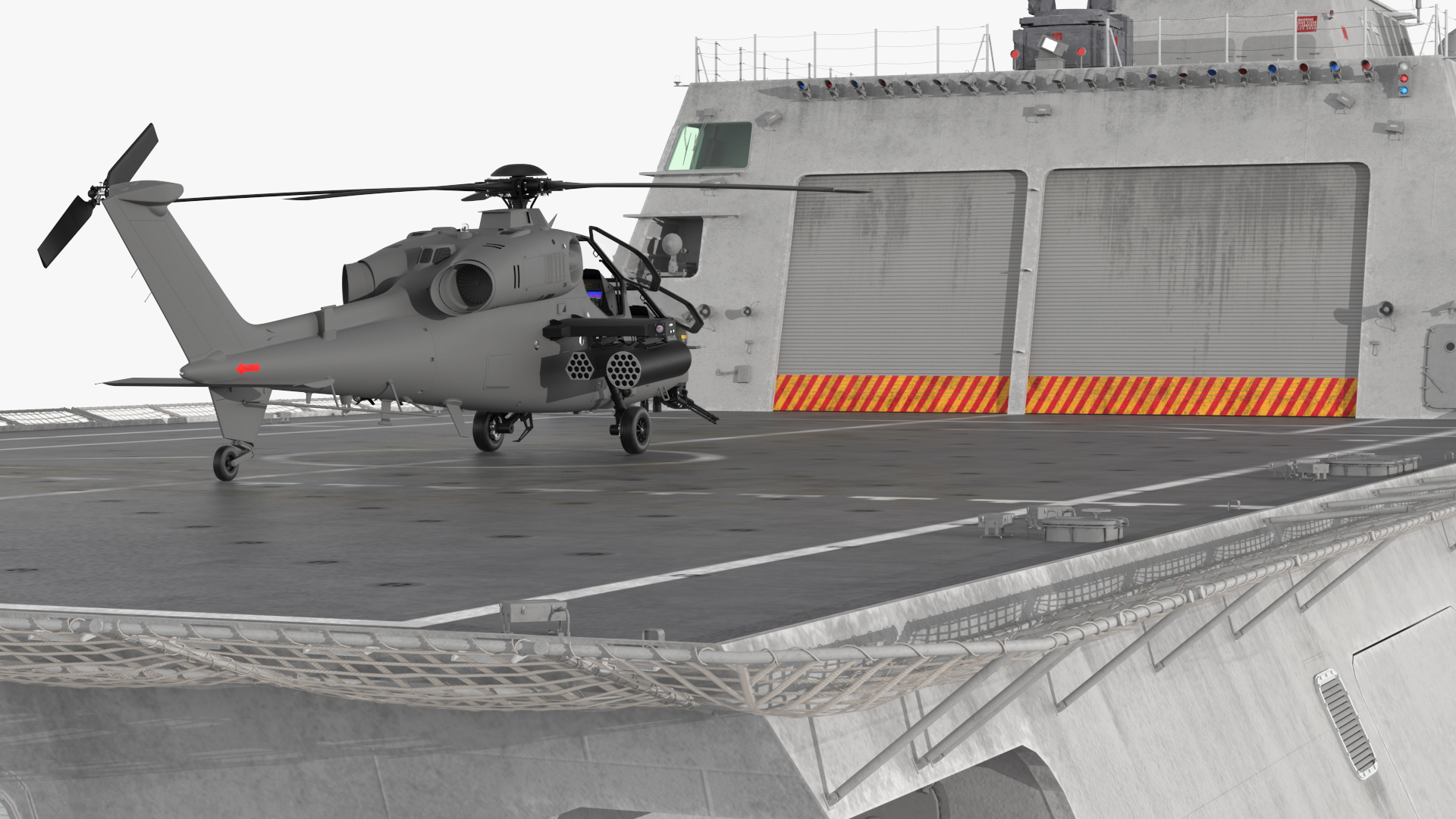 3D model USS Independence LCS 2 with Combat Helicopter