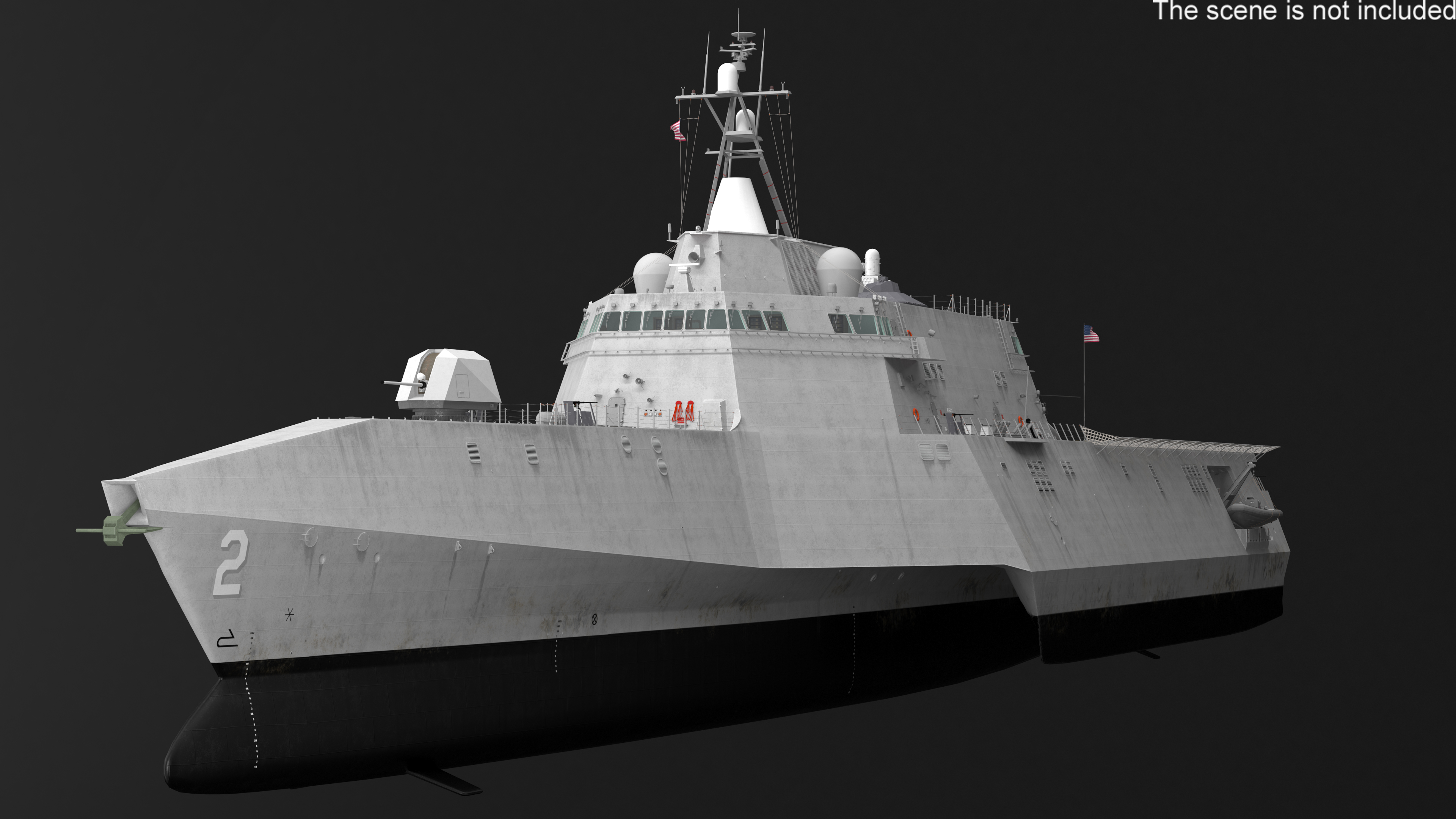 3D model USS Independence LCS 2 with Combat Helicopter