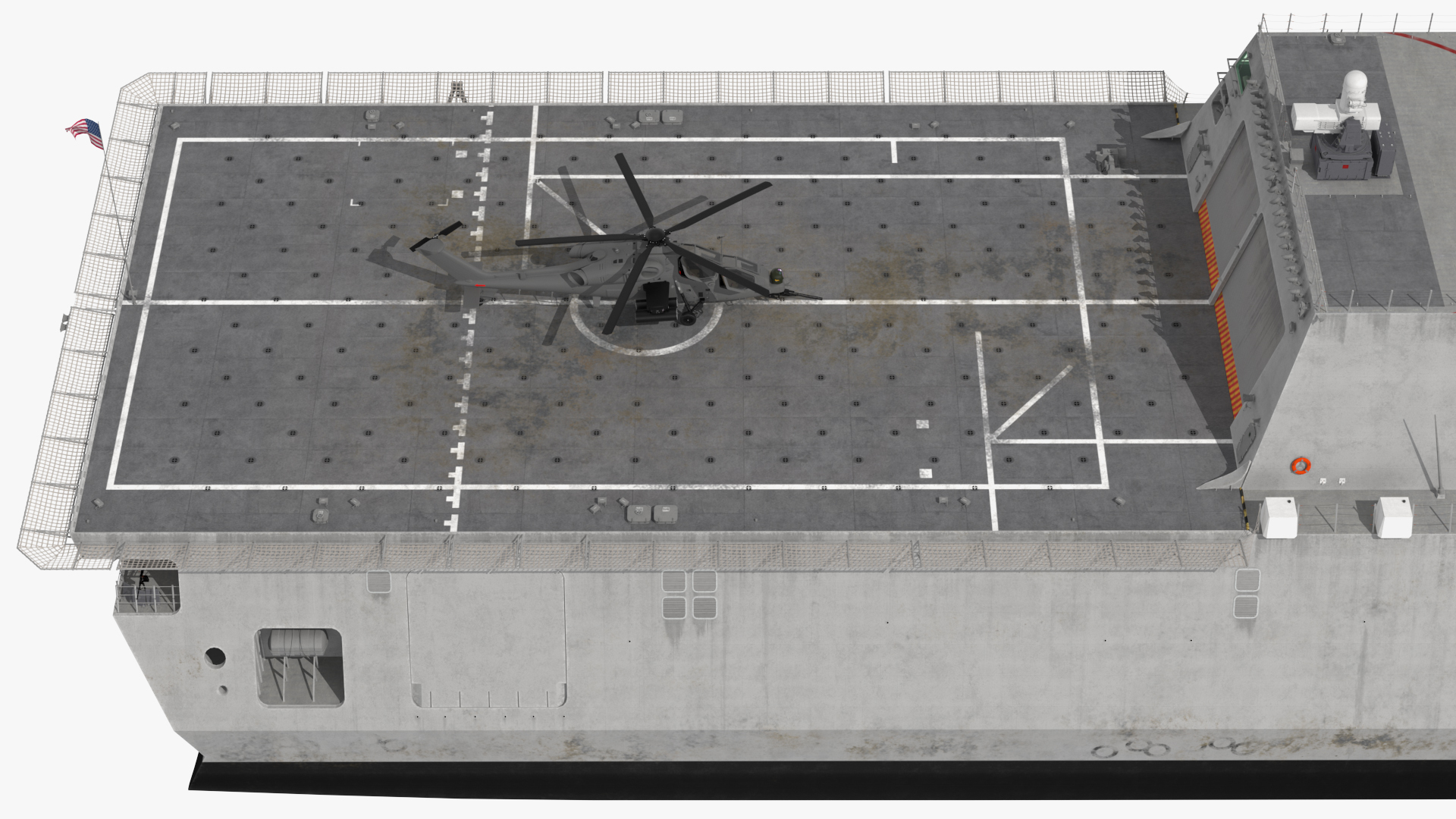 3D model USS Independence LCS 2 with Combat Helicopter