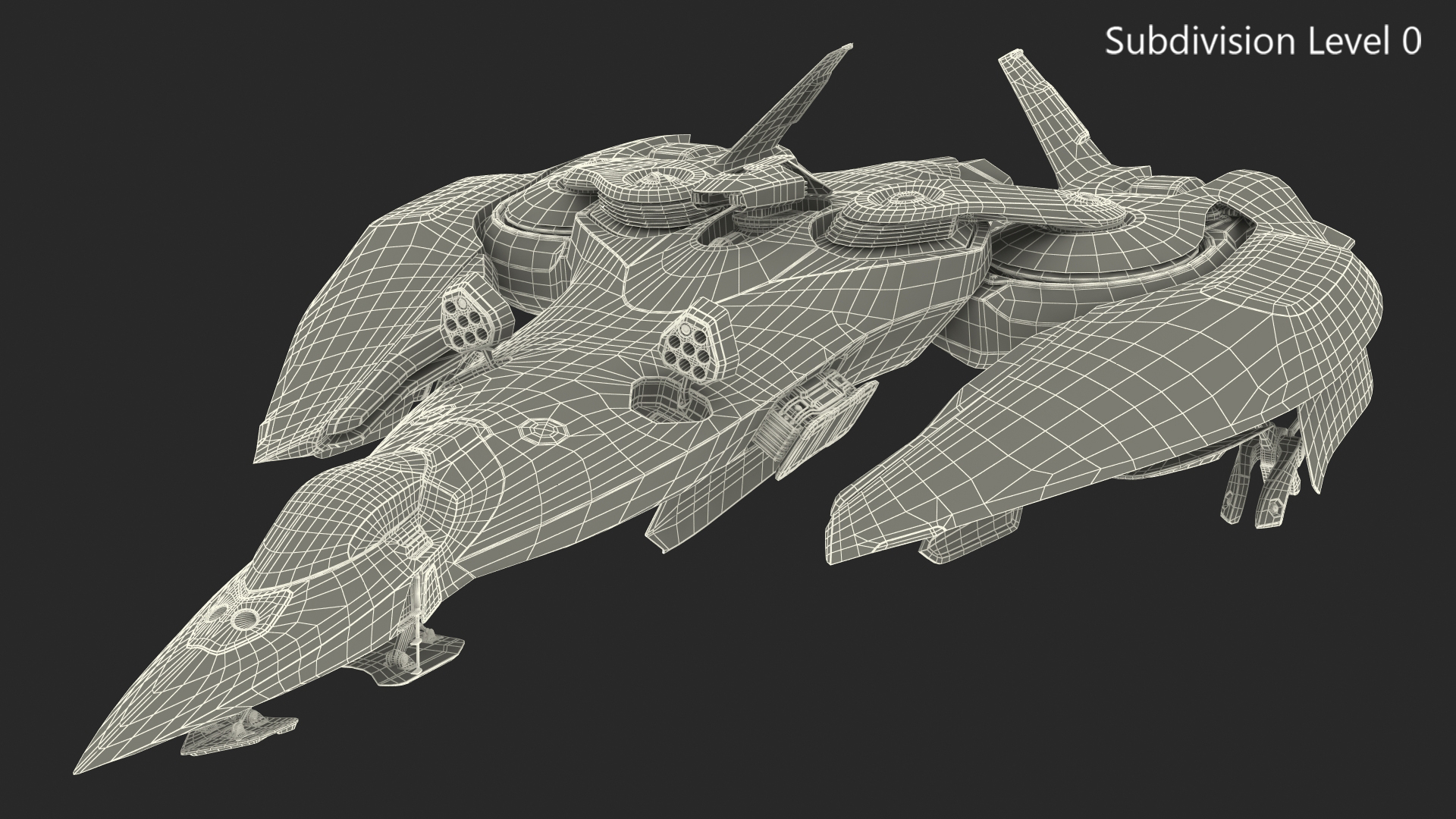 Sci Fi Fighter Jet Black 3D model