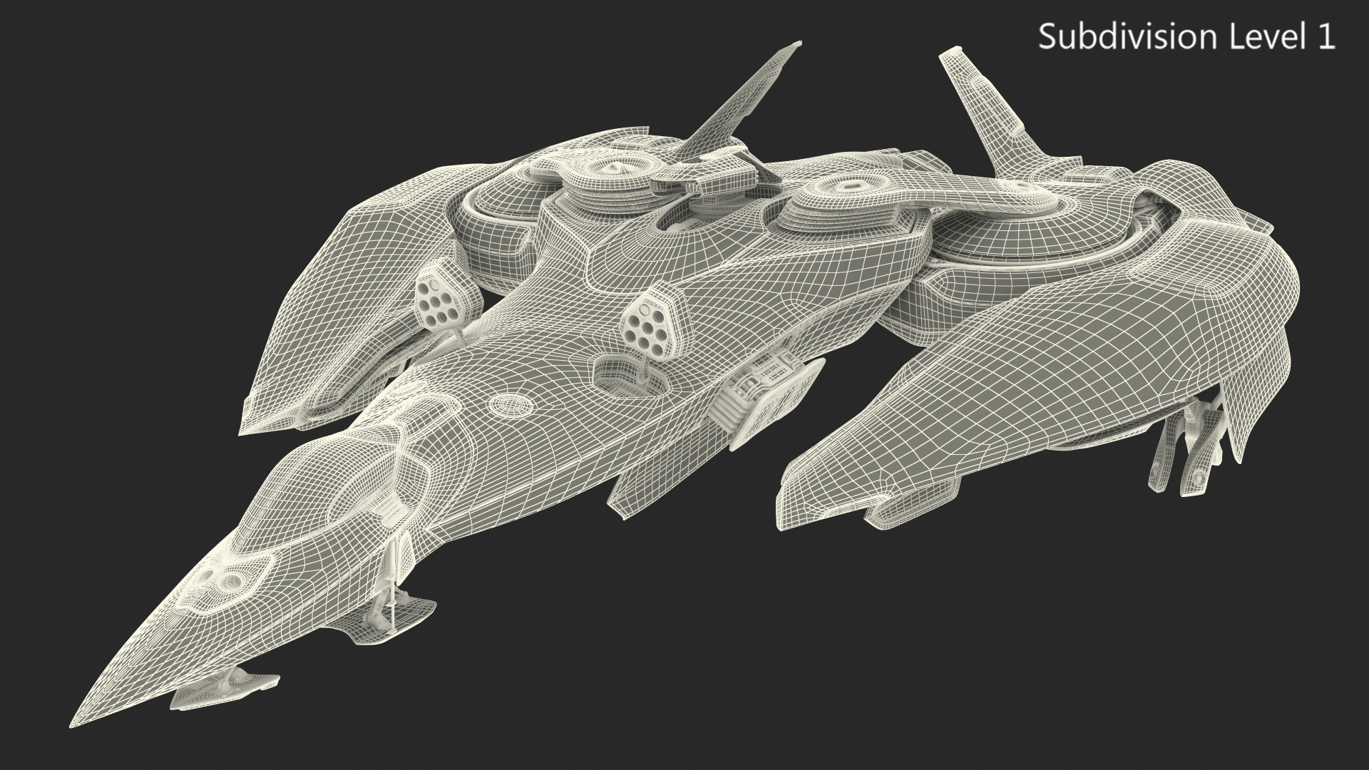 Sci Fi Fighter Jet Black 3D model