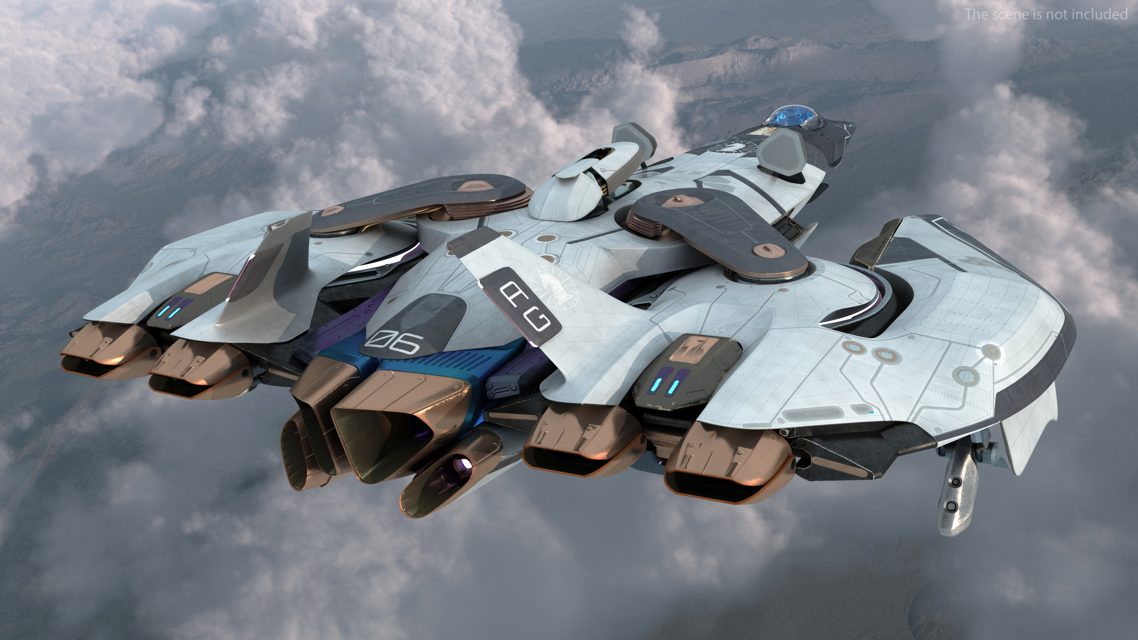 Sci Fi Fighter Jet Black 3D model