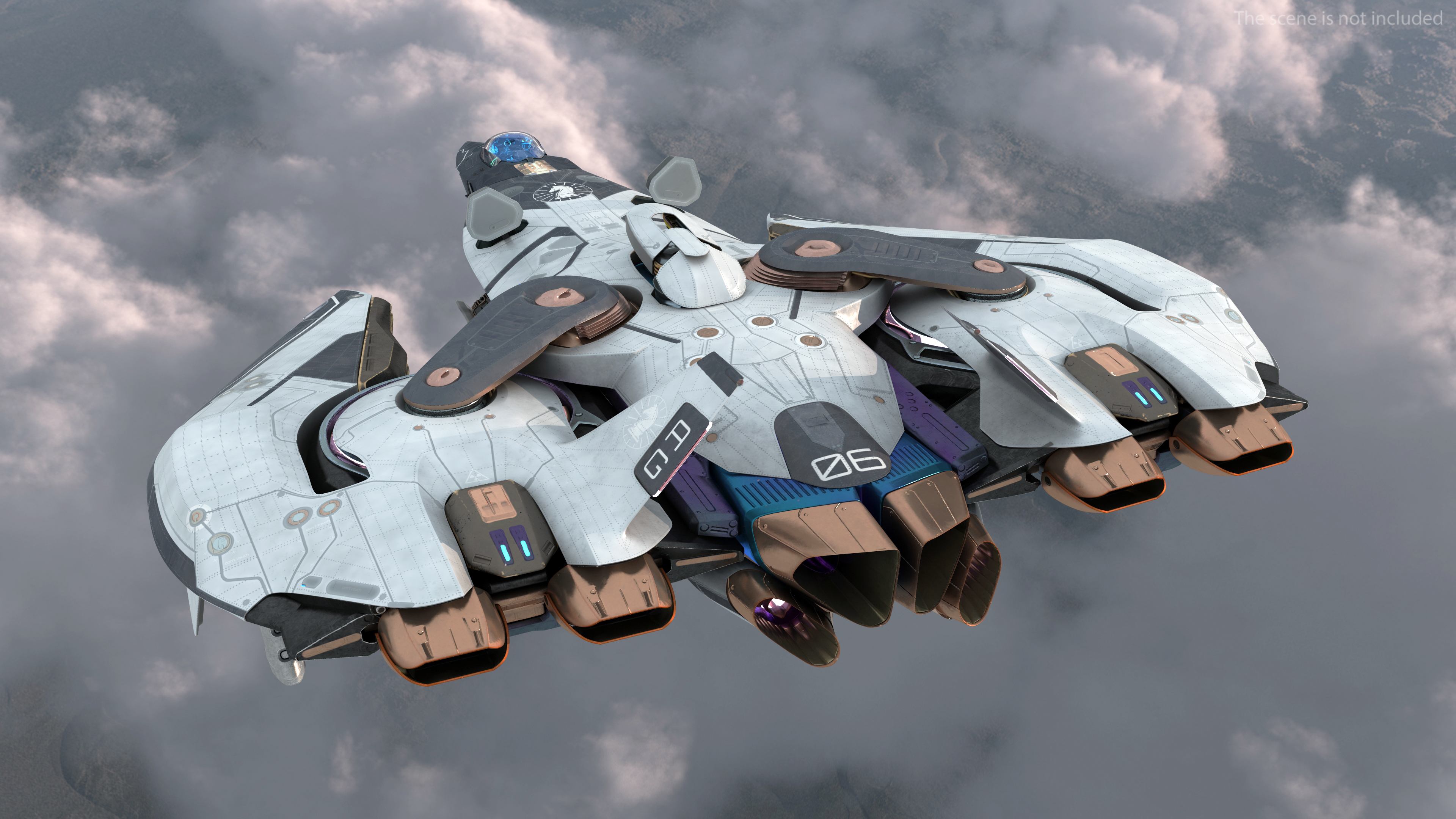 Sci Fi Fighter Jet Black 3D model