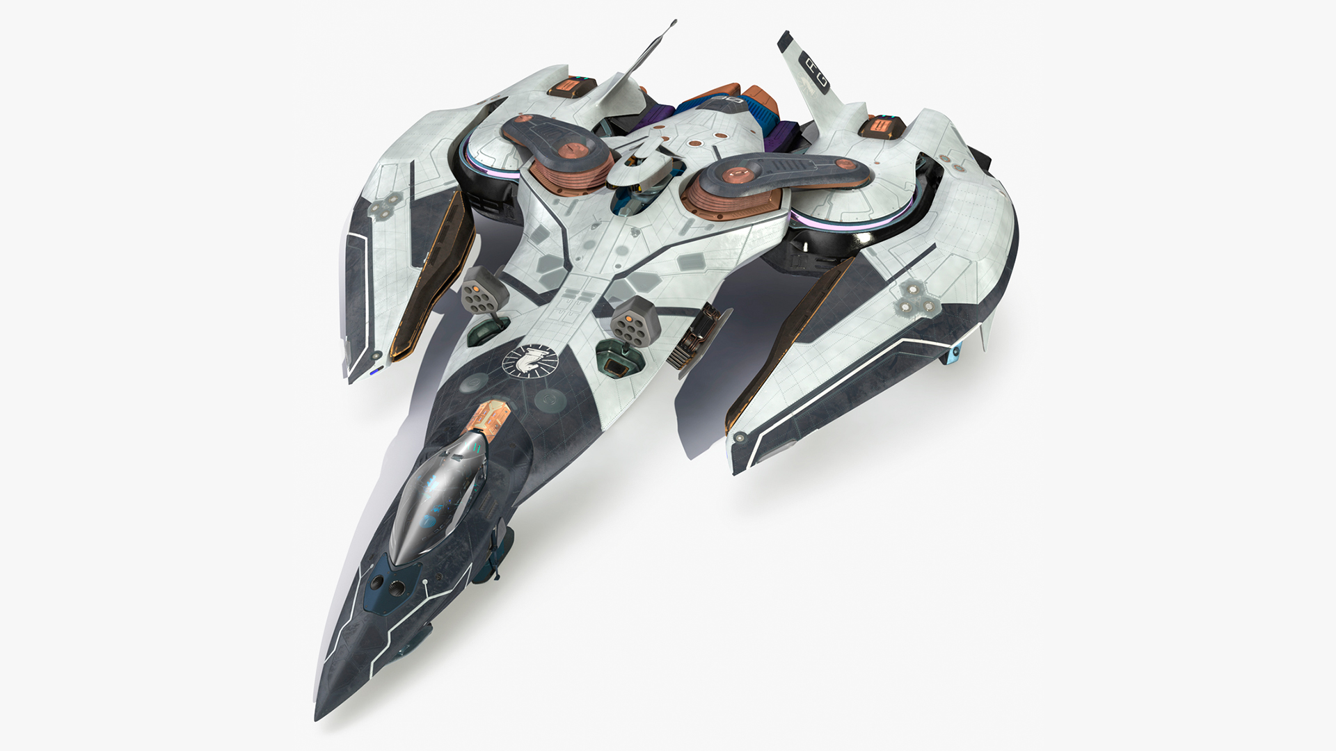 Sci Fi Fighter Jet Black 3D model