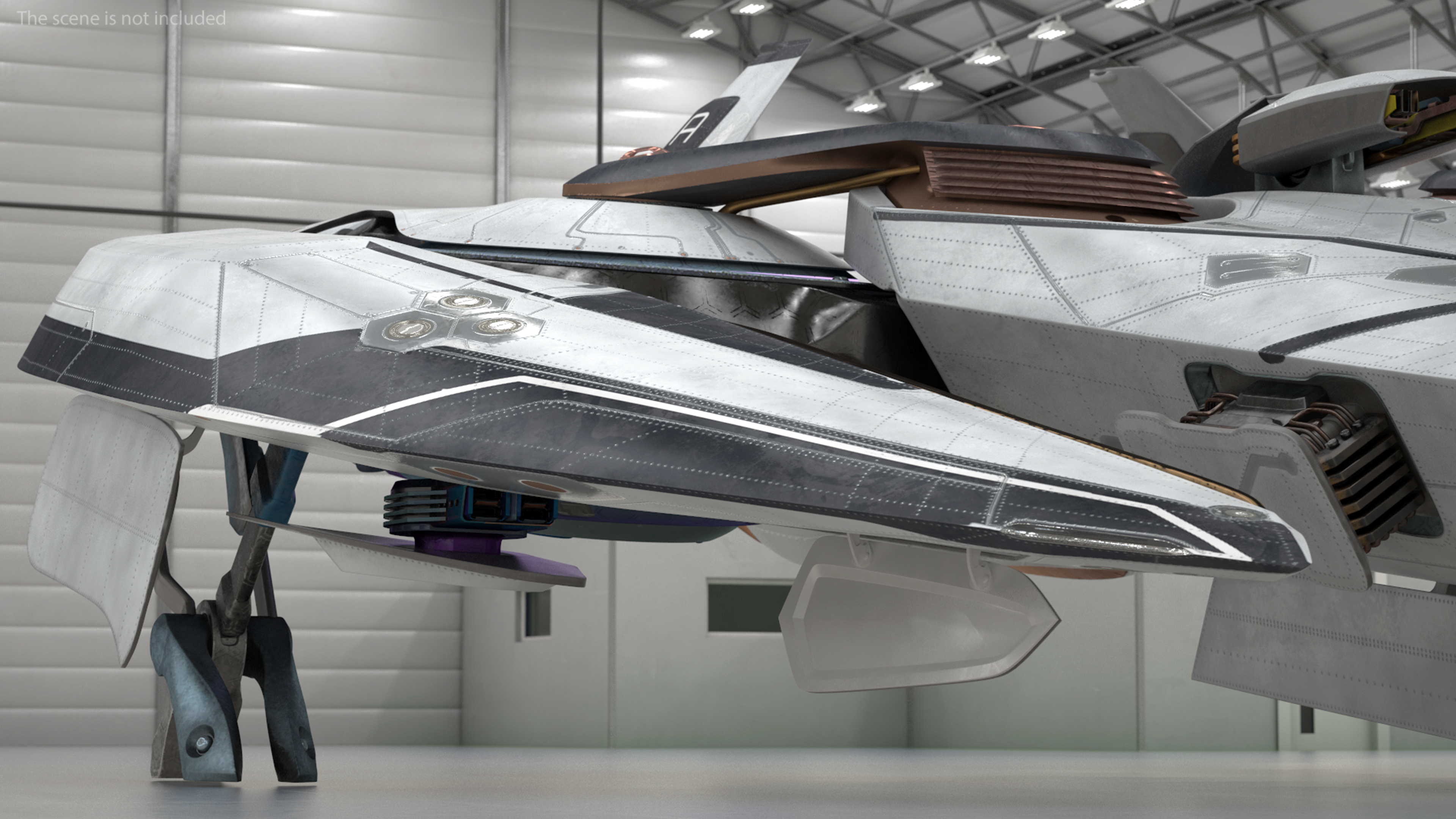 Sci Fi Fighter Jet Black 3D model