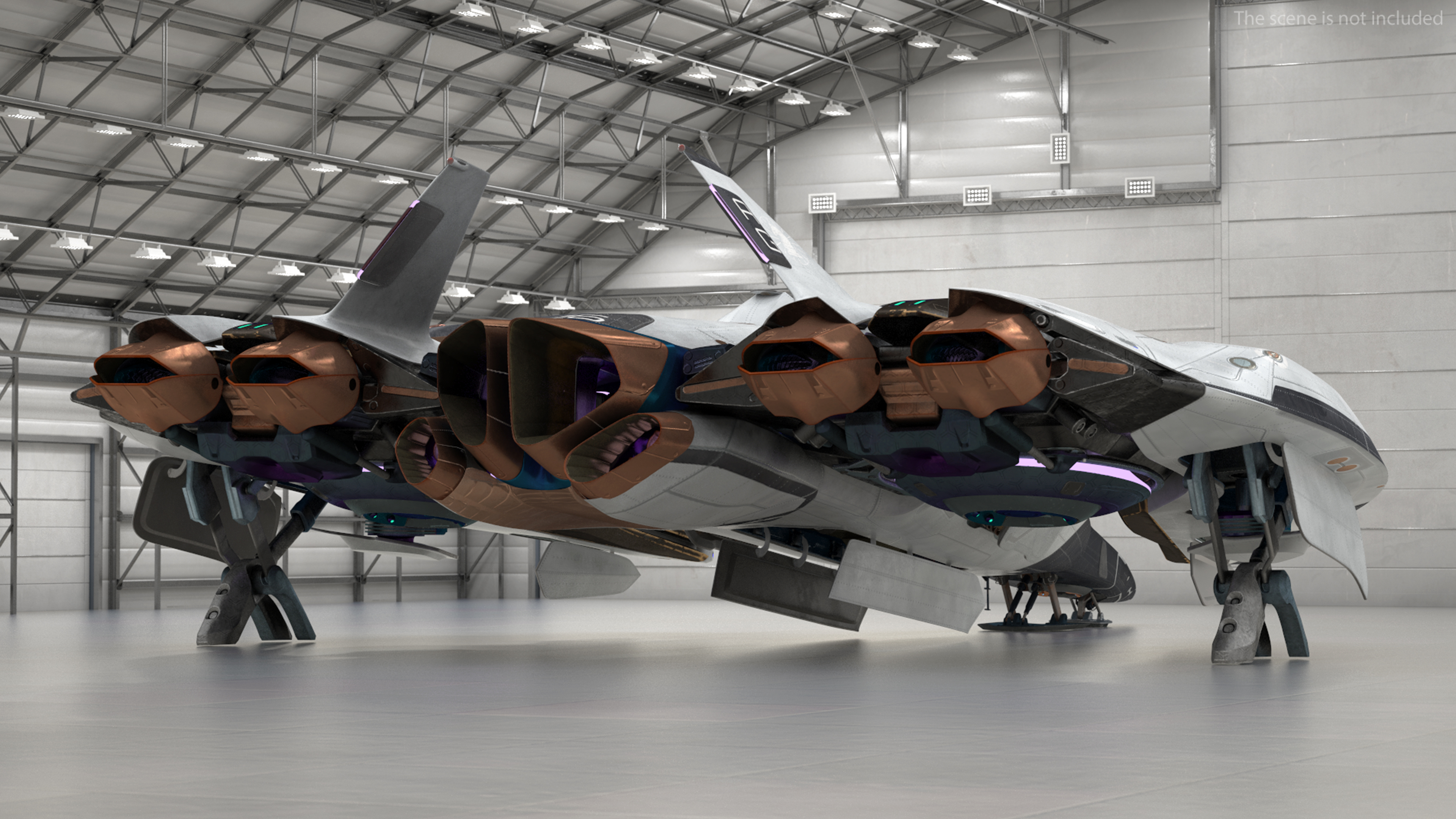 Sci Fi Fighter Jet Black 3D model