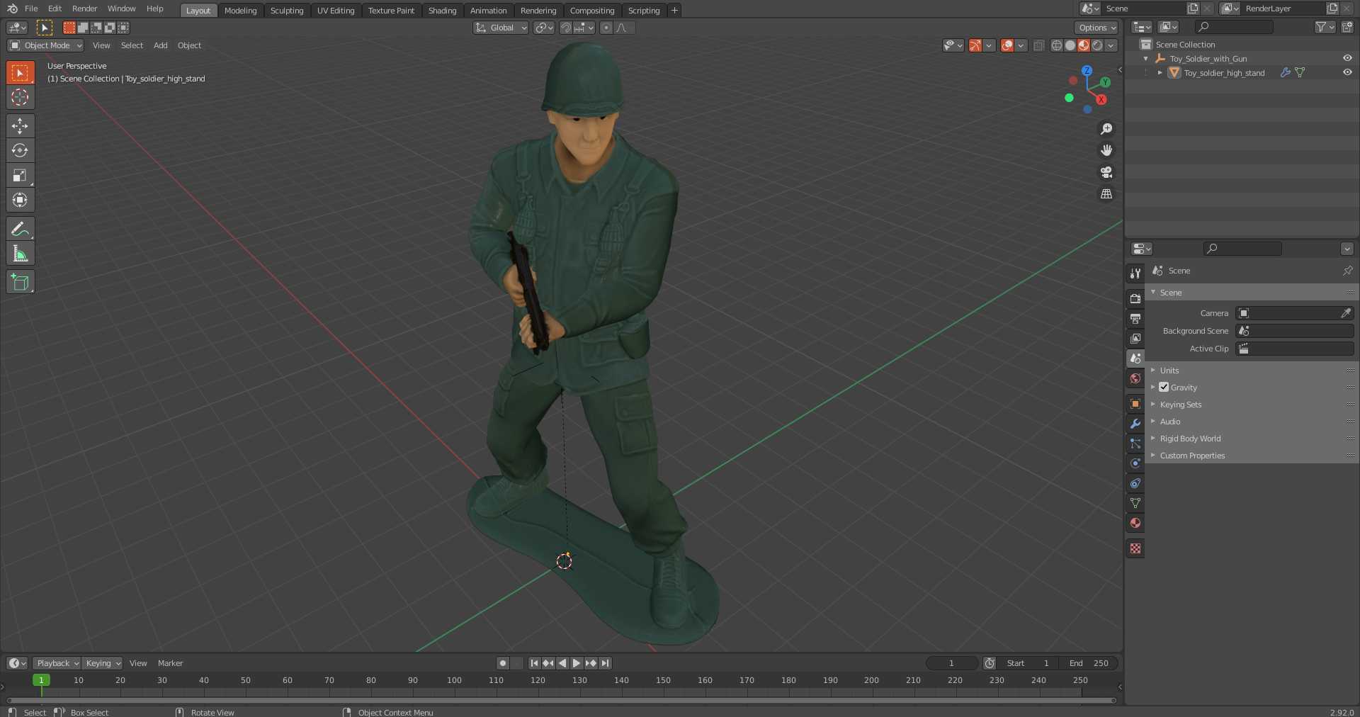 3D model Toy Soldier with Gun