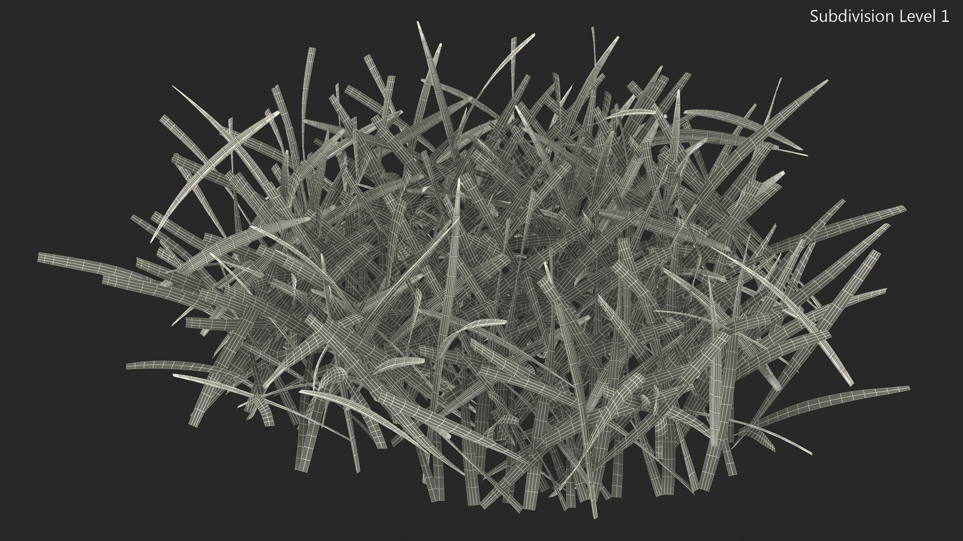 3D Realistic Lawn Grass Patch