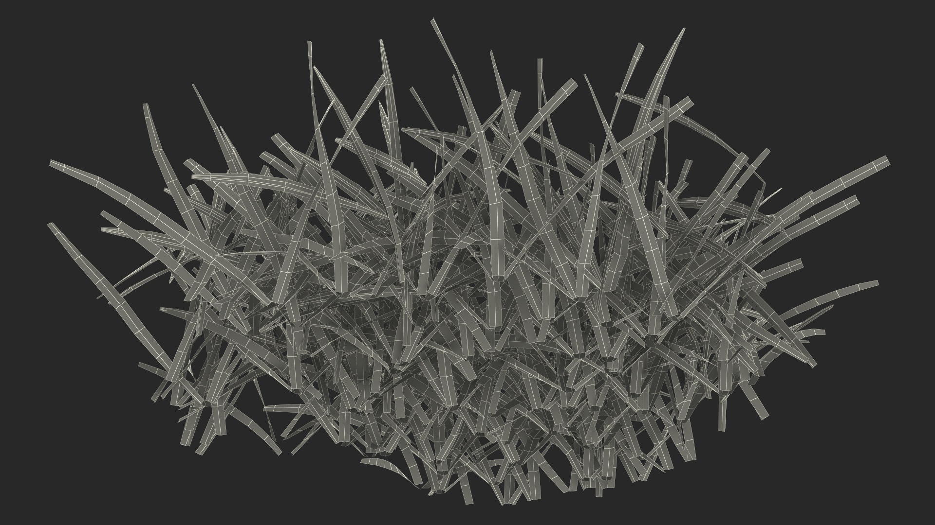 3D Realistic Lawn Grass Patch