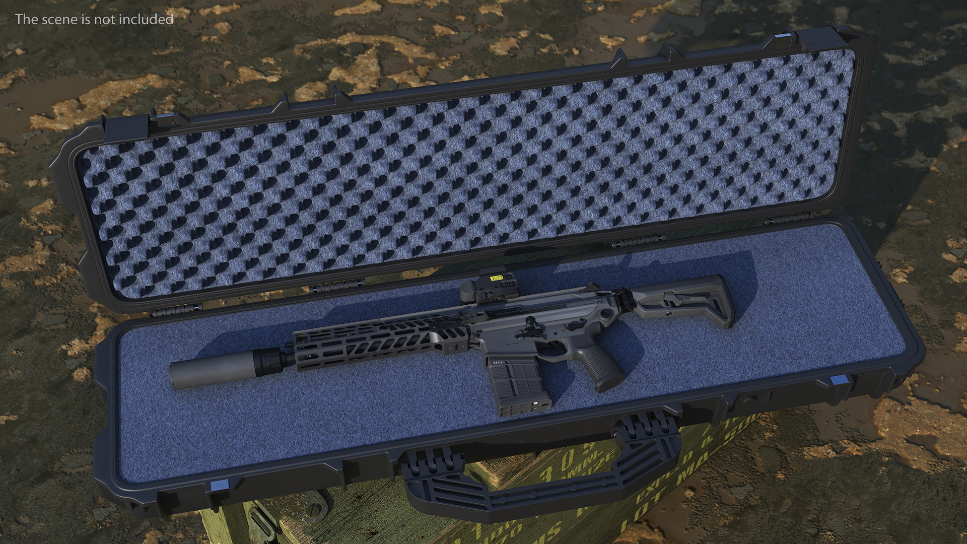 3D model Multi Caliber Assault Rifle in Case