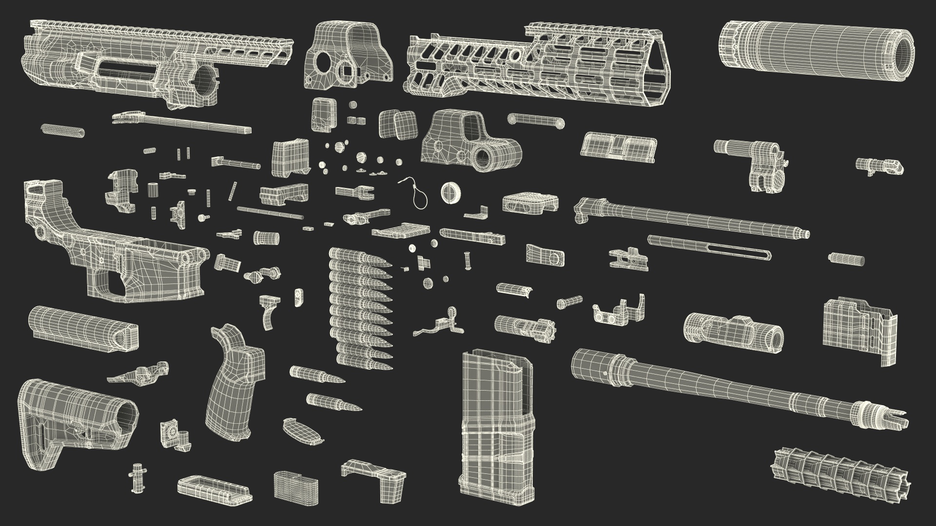 3D model Multi Caliber Assault Rifle in Case