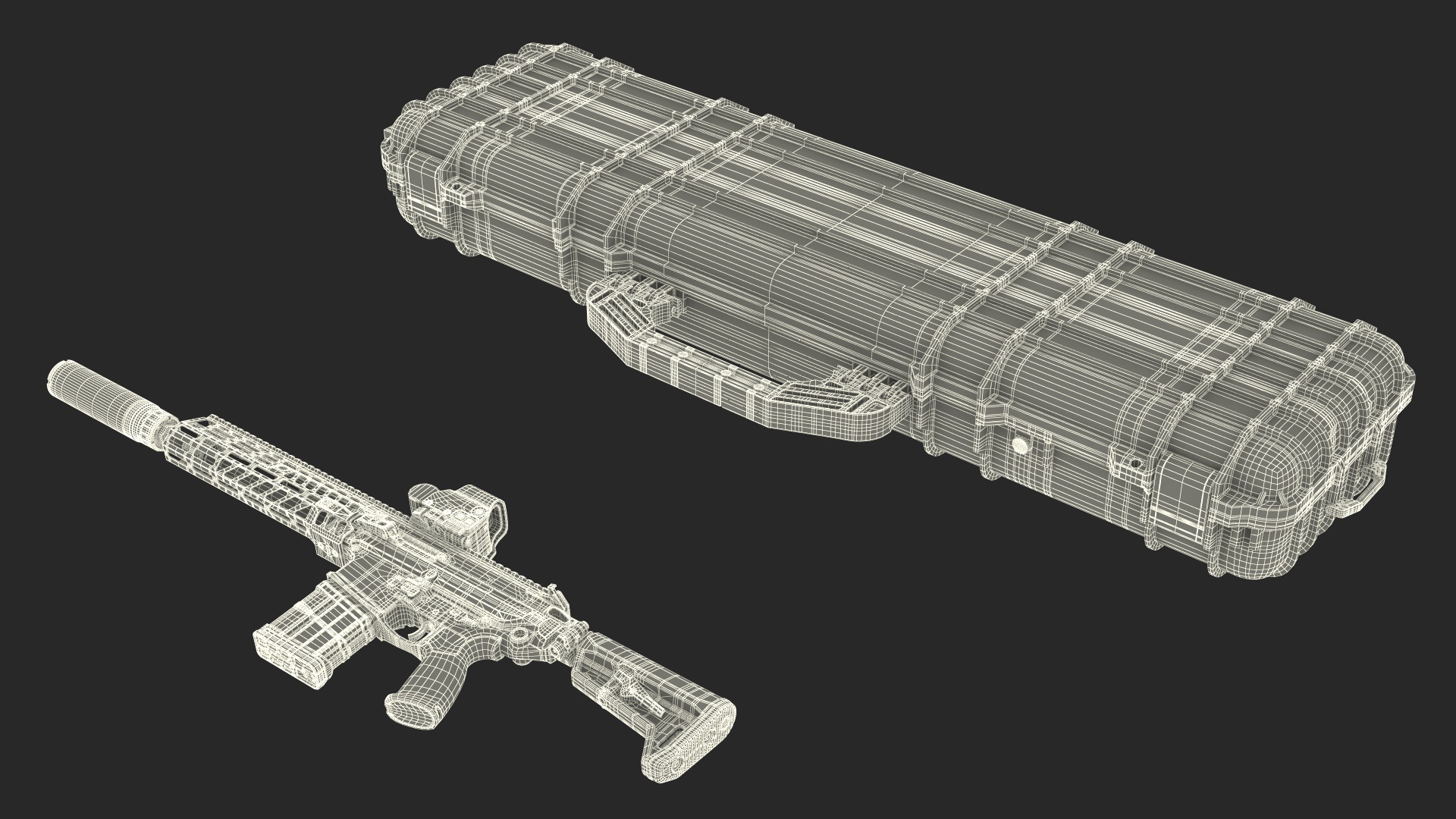 3D model Multi Caliber Assault Rifle in Case