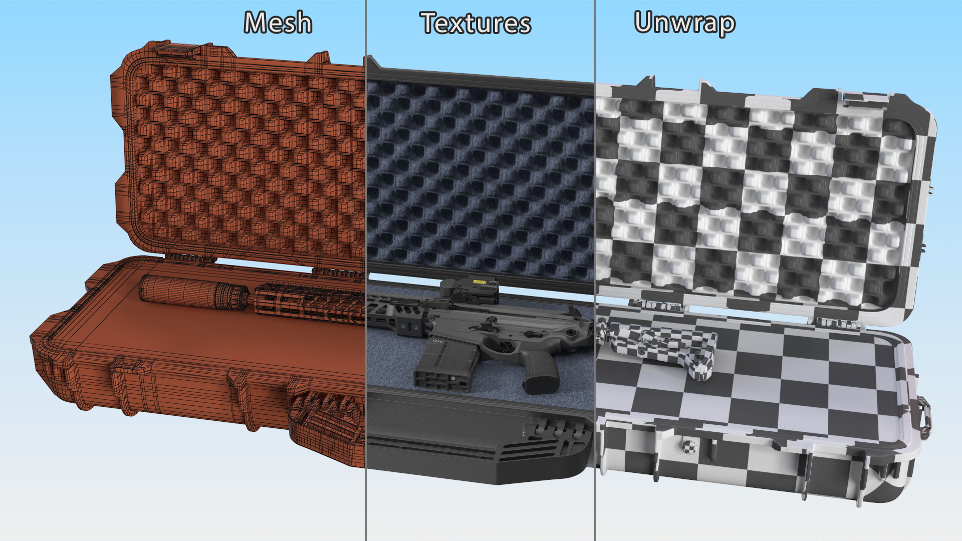 3D model Multi Caliber Assault Rifle in Case