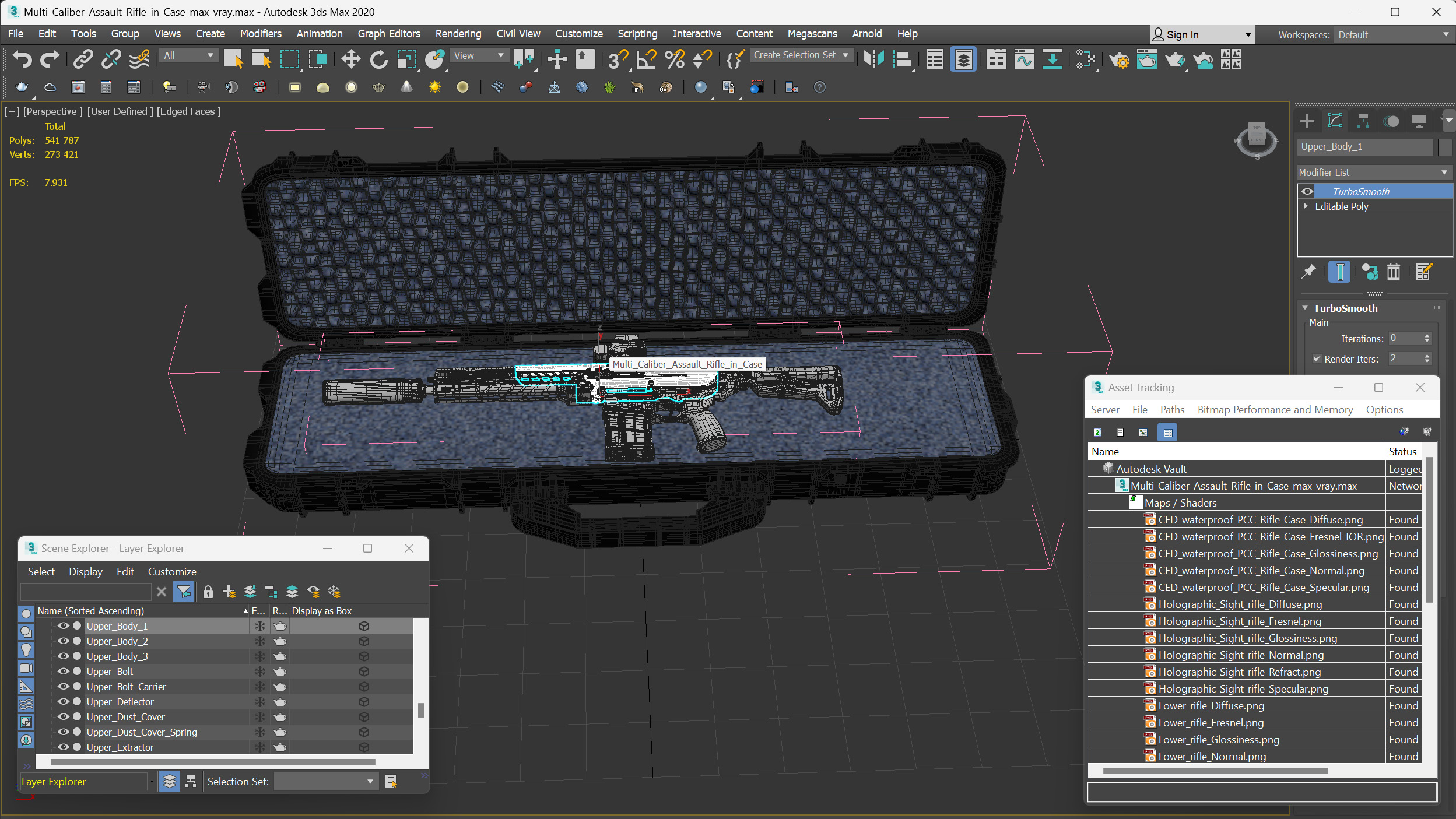 3D model Multi Caliber Assault Rifle in Case